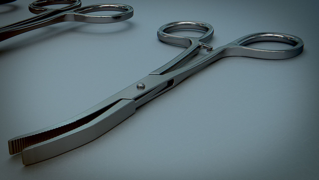 Forceps Tweezer Pincette - Medical Instruments Low-poly 3D model_7