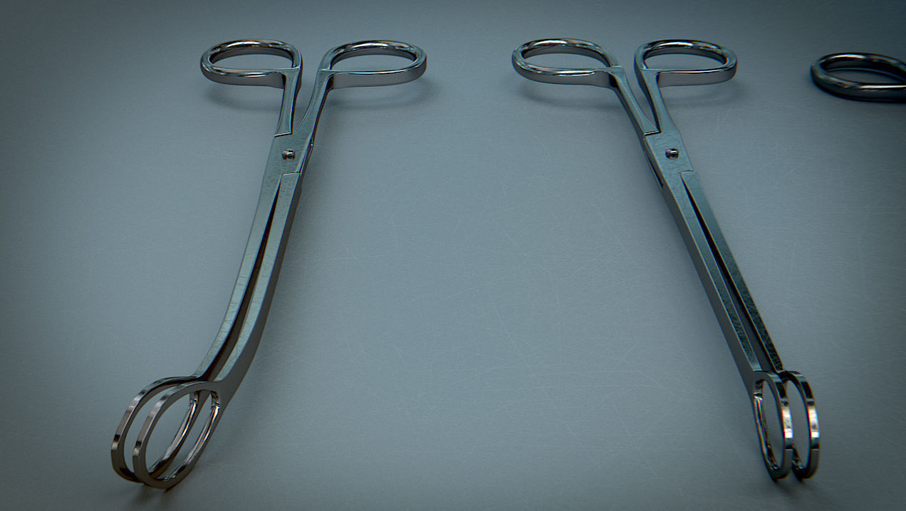 Forceps Tweezer Pincette - Medical Instruments Low-poly 3D model_3