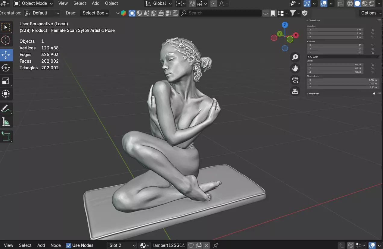 Female Scan Sylph Artistic Pose 02 3D model_12