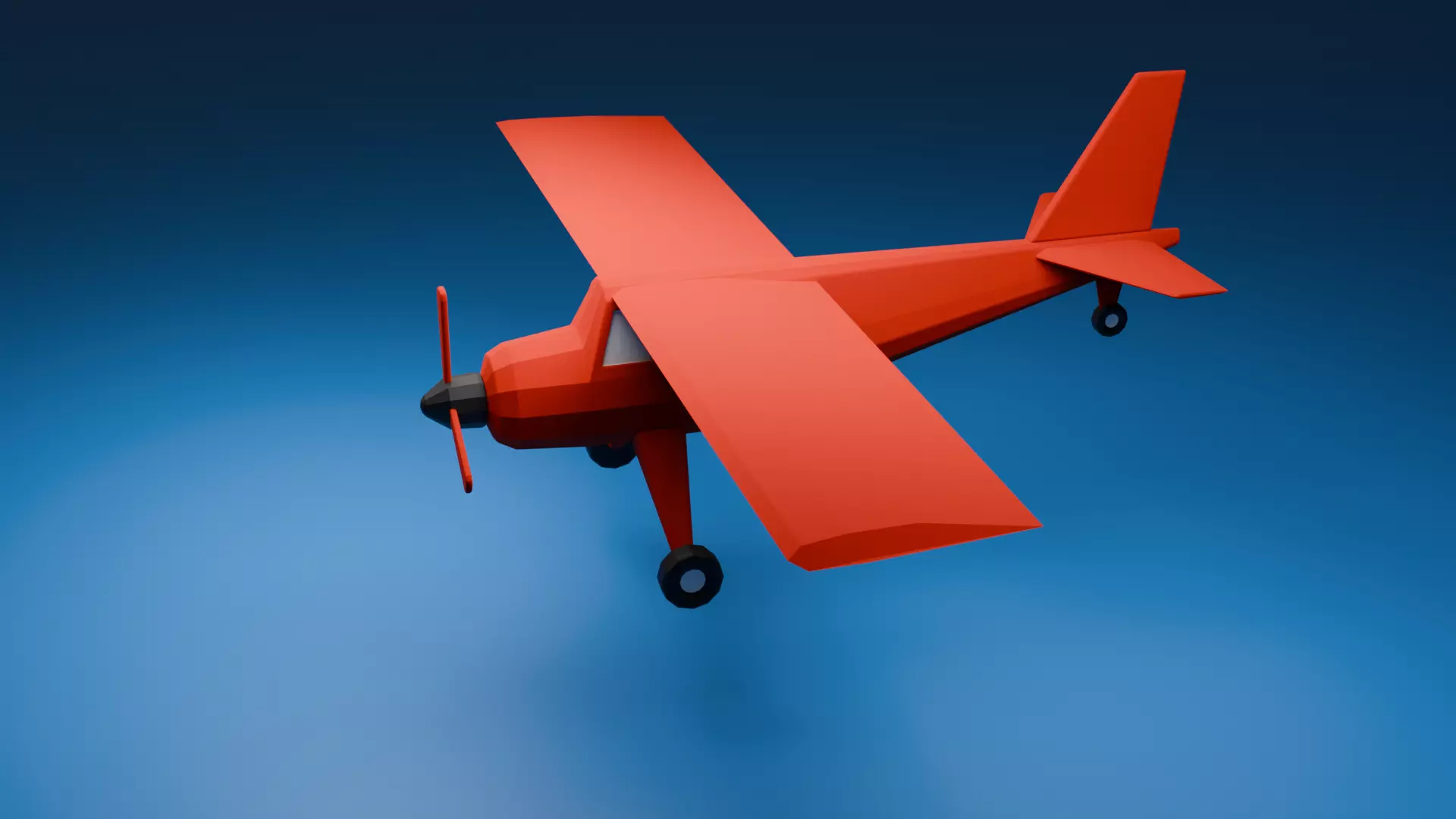 Classic Cartoon Aeroplane Free low-poly 3D model