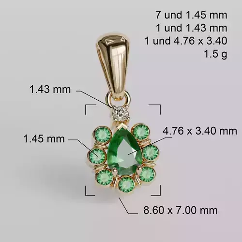 emerald teardrop pendant
