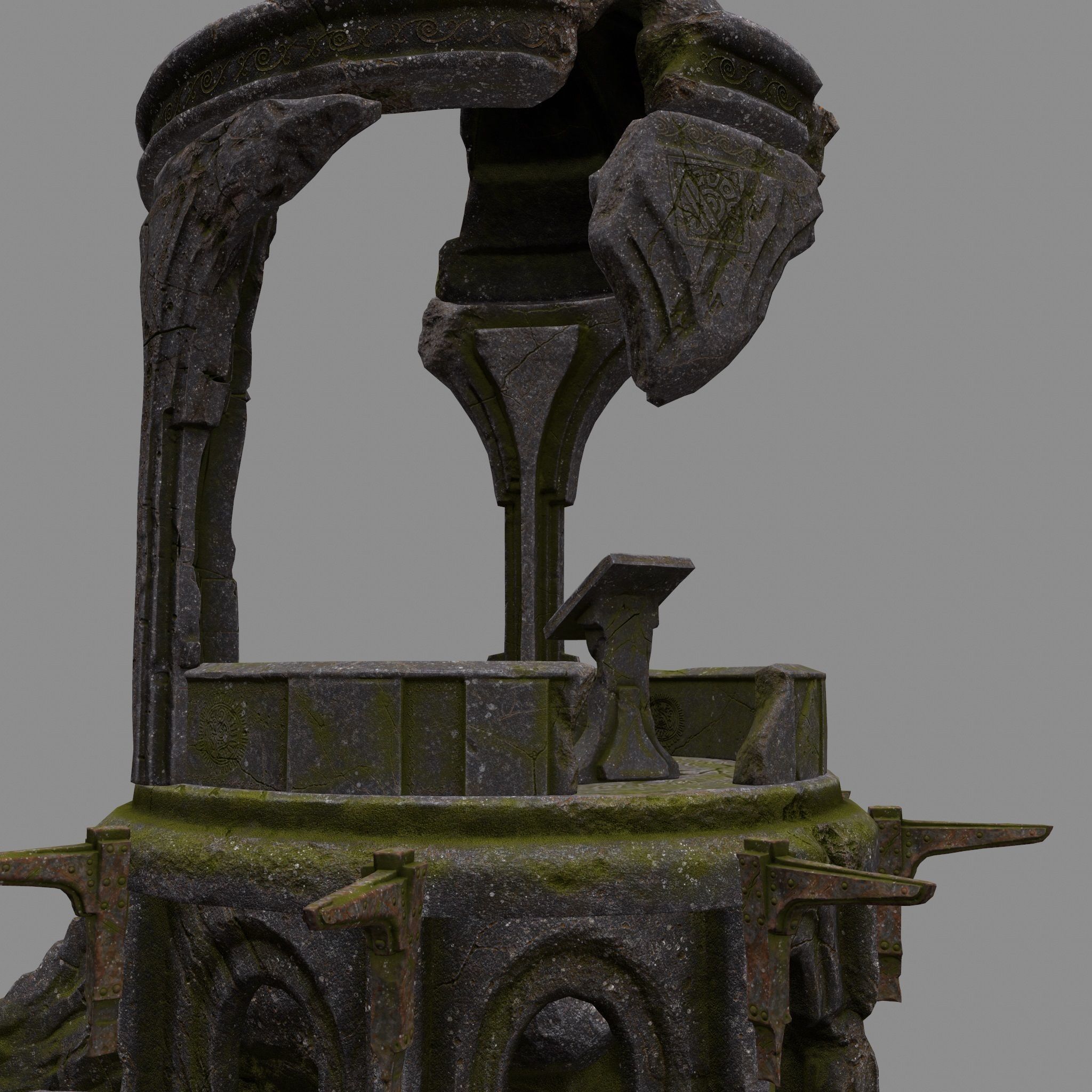 old temple Low-poly 3D model_6