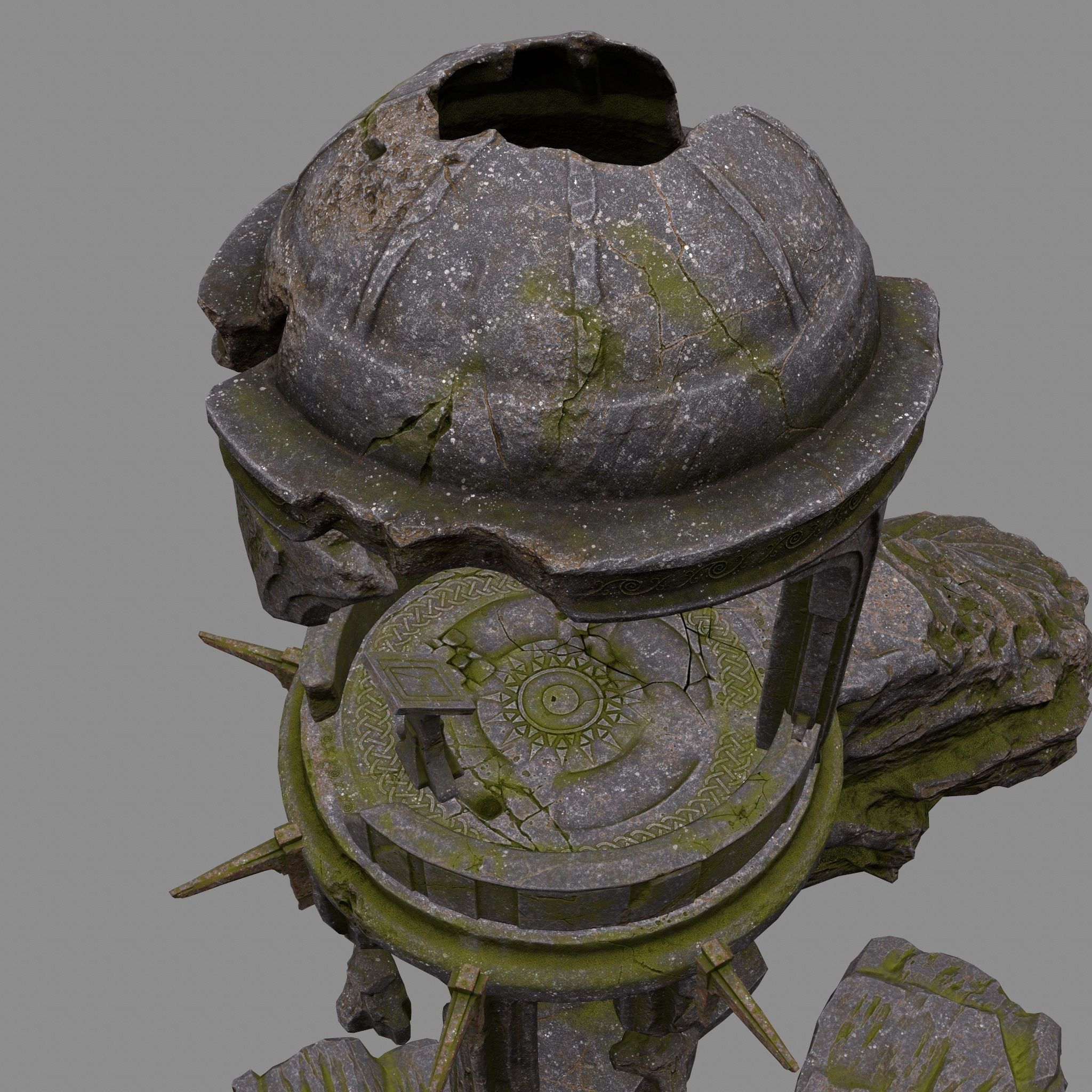 old temple Low-poly 3D model_7