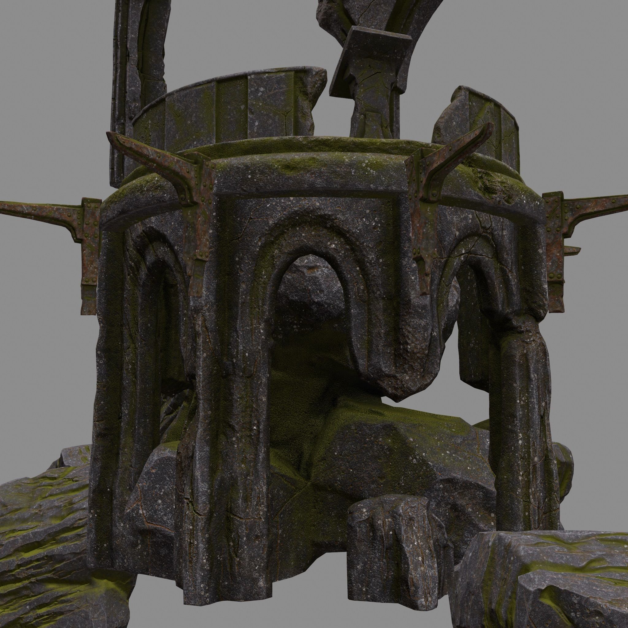 old temple Low-poly 3D model_5