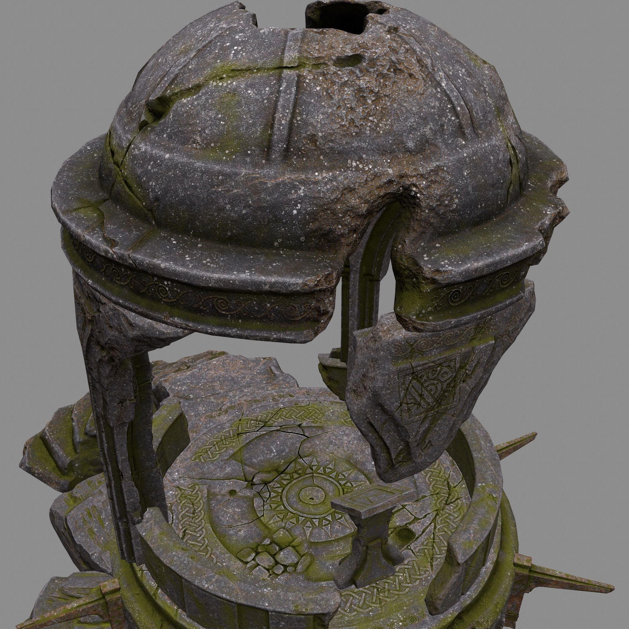 old temple Low-poly 3D model_13