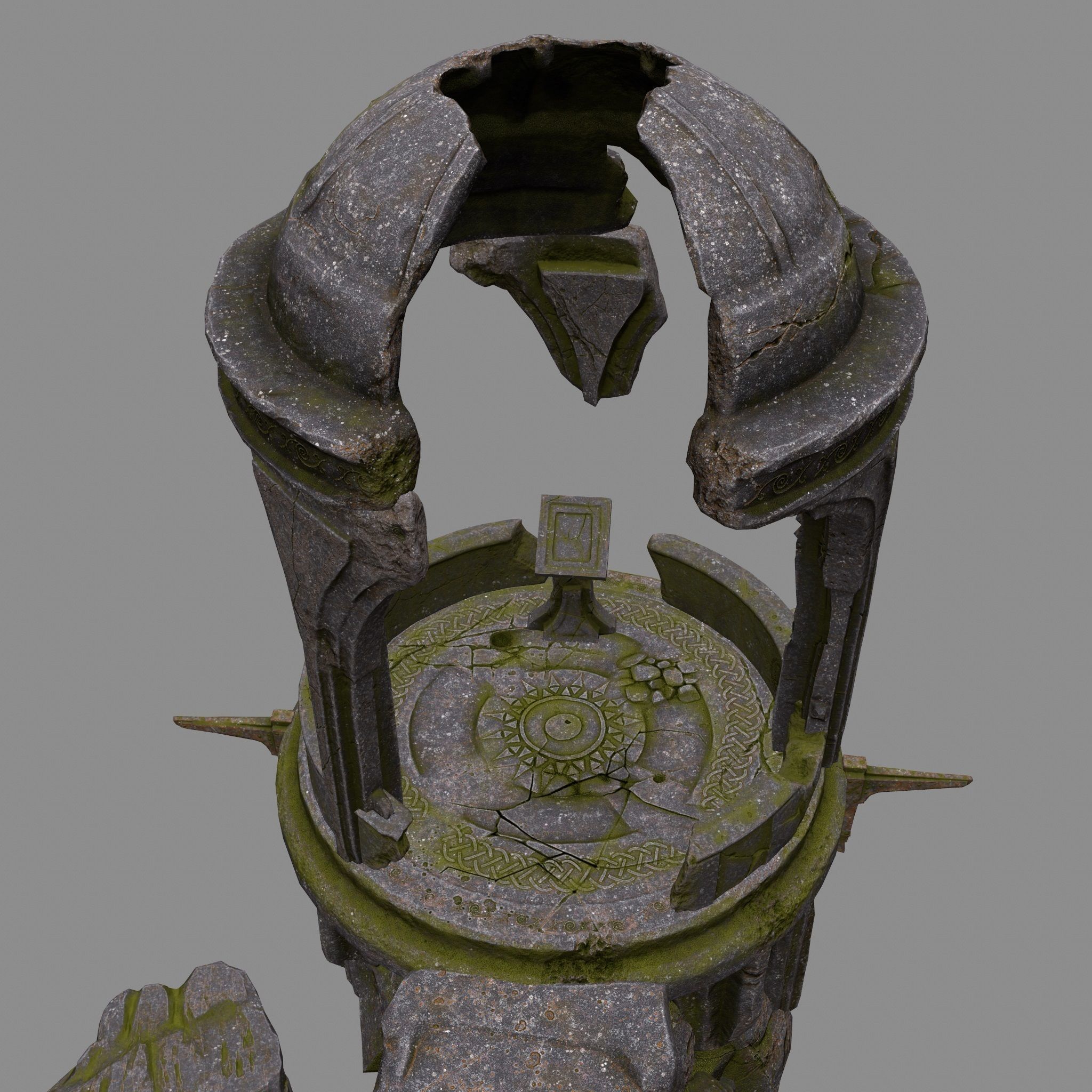 old temple Low-poly 3D model_3