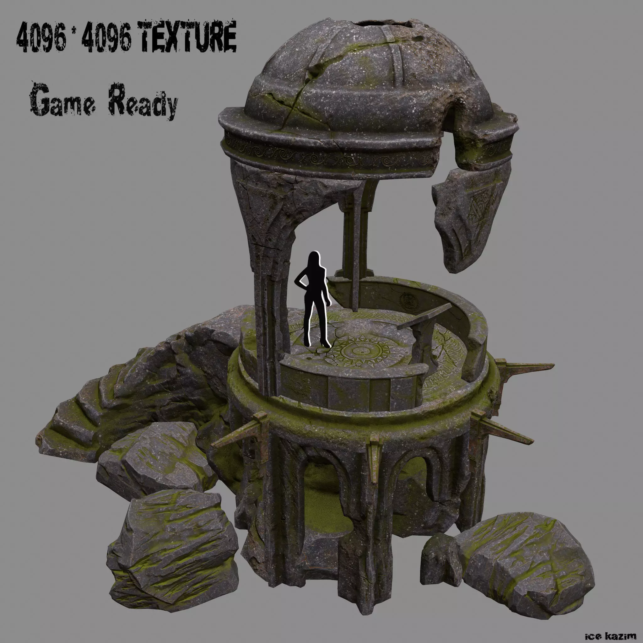 old temple Low-poly 3D model_0