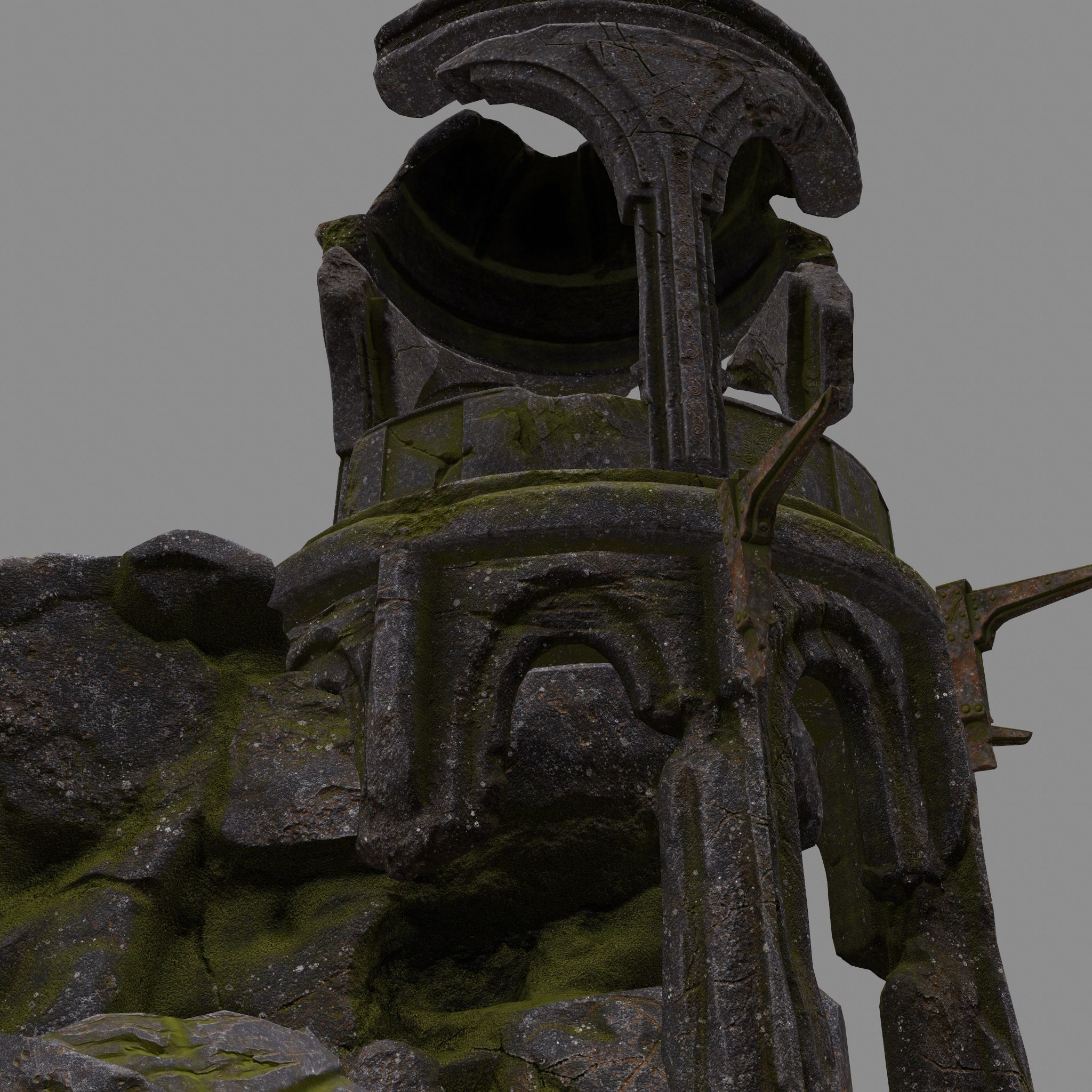 old temple Low-poly 3D model_2