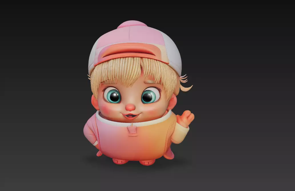 Cute Chibi Kid Character 3D Model 3D print model