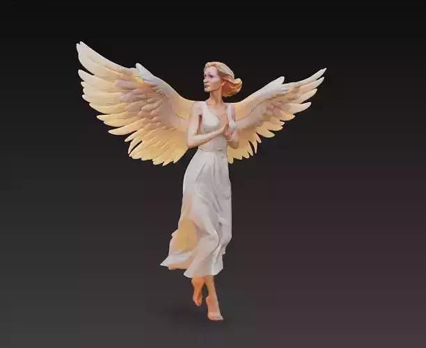 Elegant Angel Statue - High Detail 3D Model for Printing