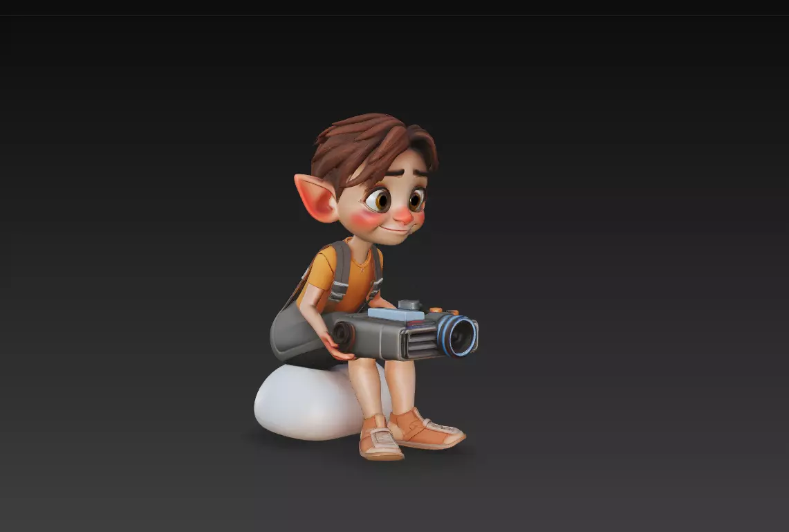 Adventurer Boy 3D Character Model - High-Quality Stylized 3D print model_3
