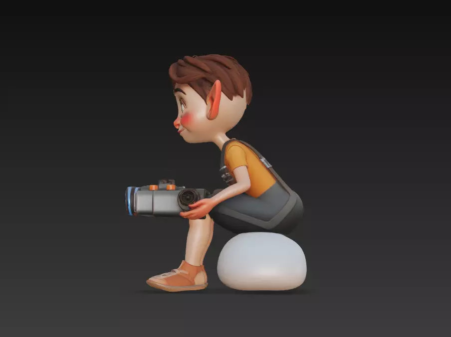 Adventurer Boy 3D Character Model - High-Quality Stylized 3D print model_4