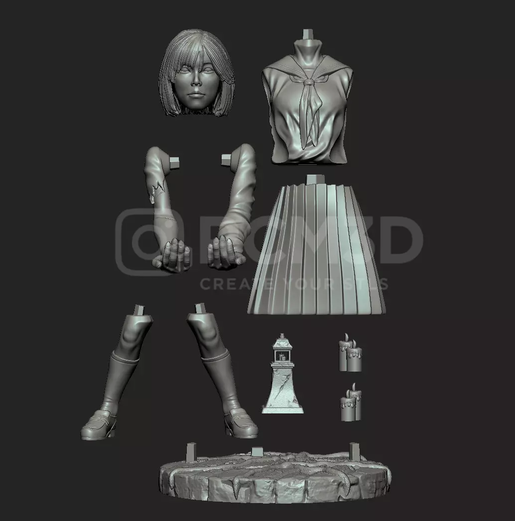Silent Hill Shimizu Hinako joystick holder  3D print model_4