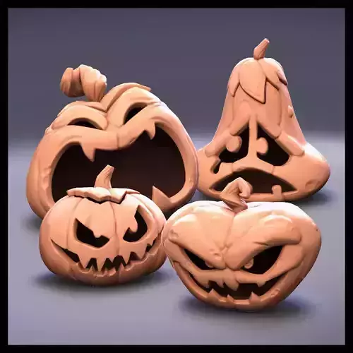 Halloween Pumpkins 4 PACK 3D print model Halloween Pumpkins 4 PACK 3D print model