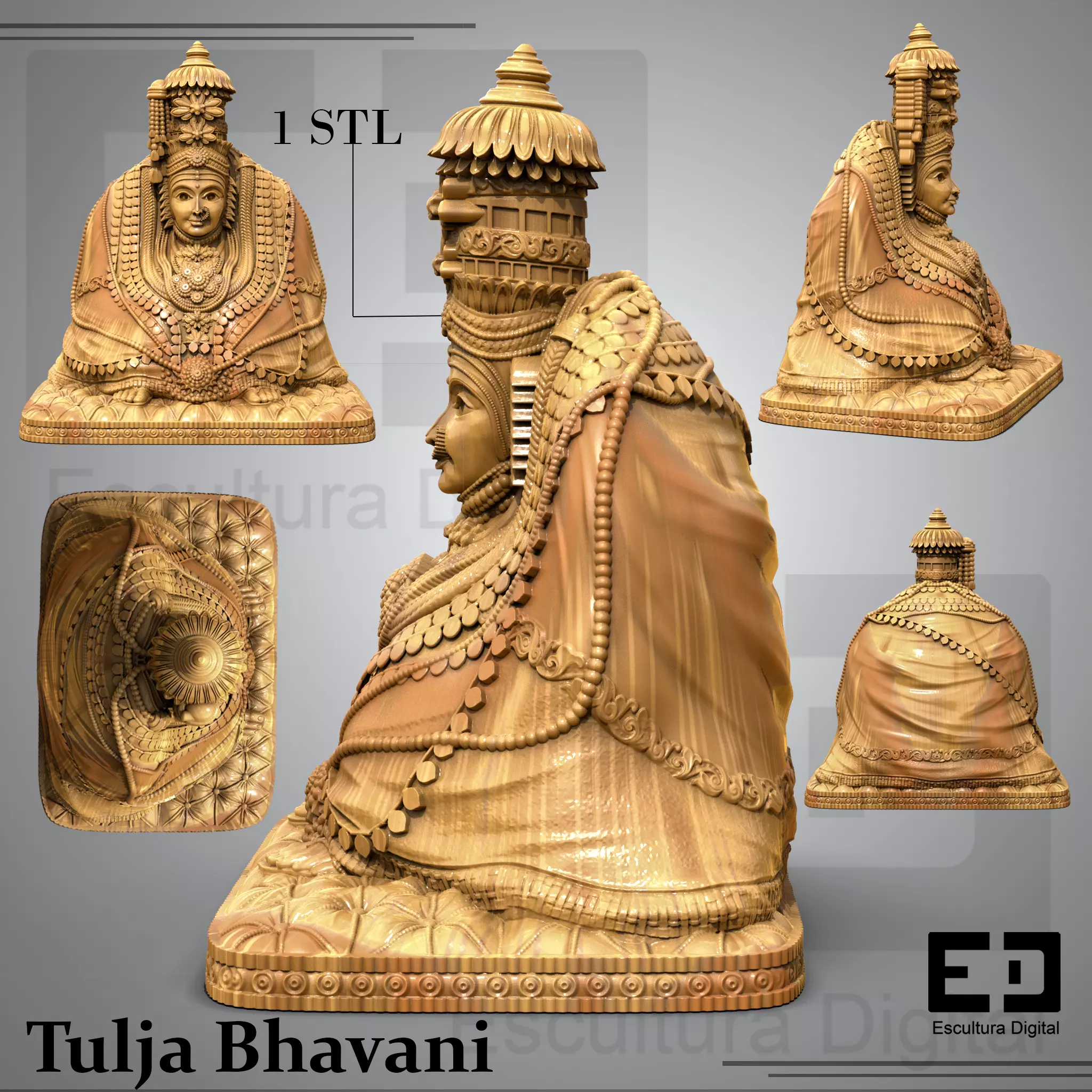 Tulja Bhavani 3D print model_3