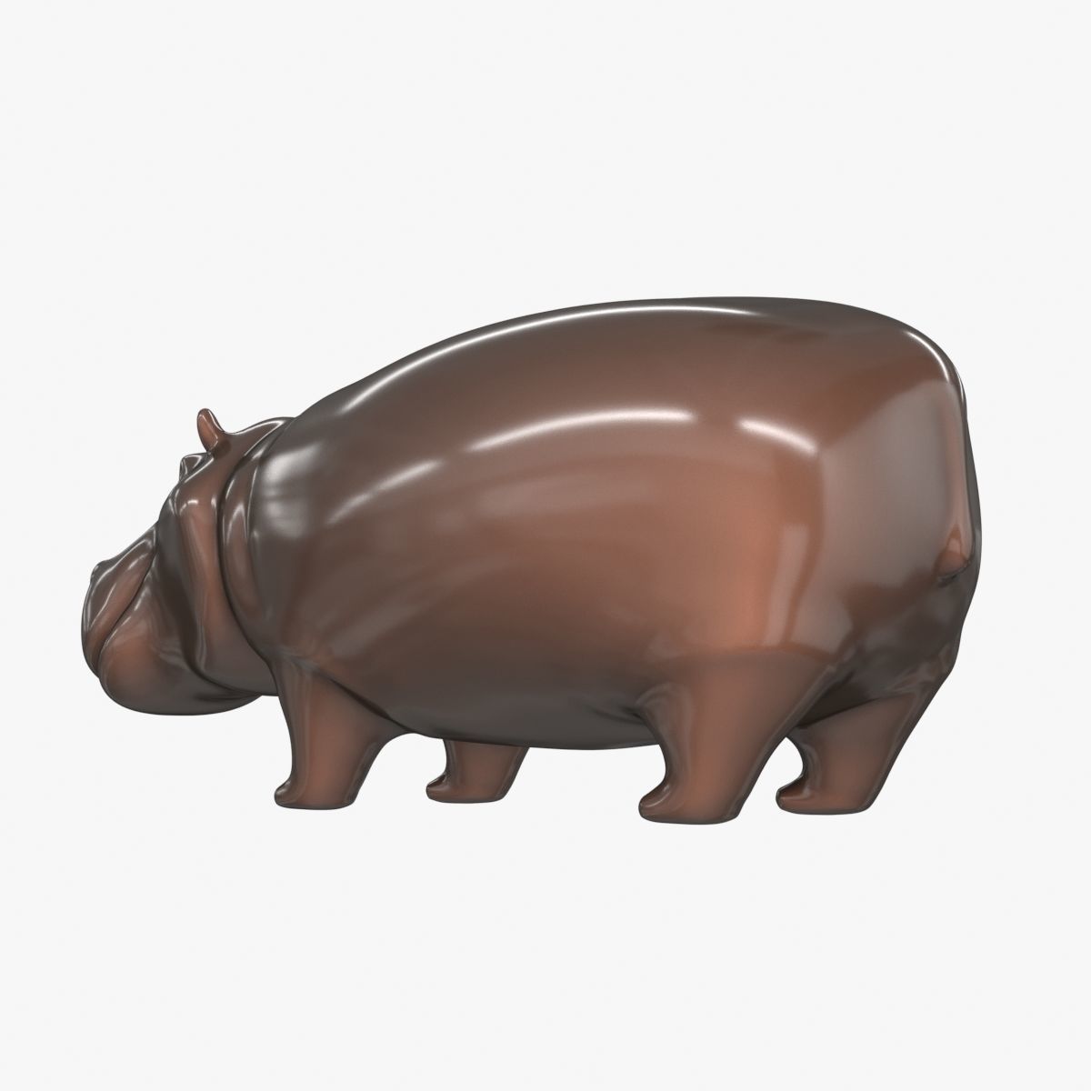 Ceramic figurine hippo 3D model_4