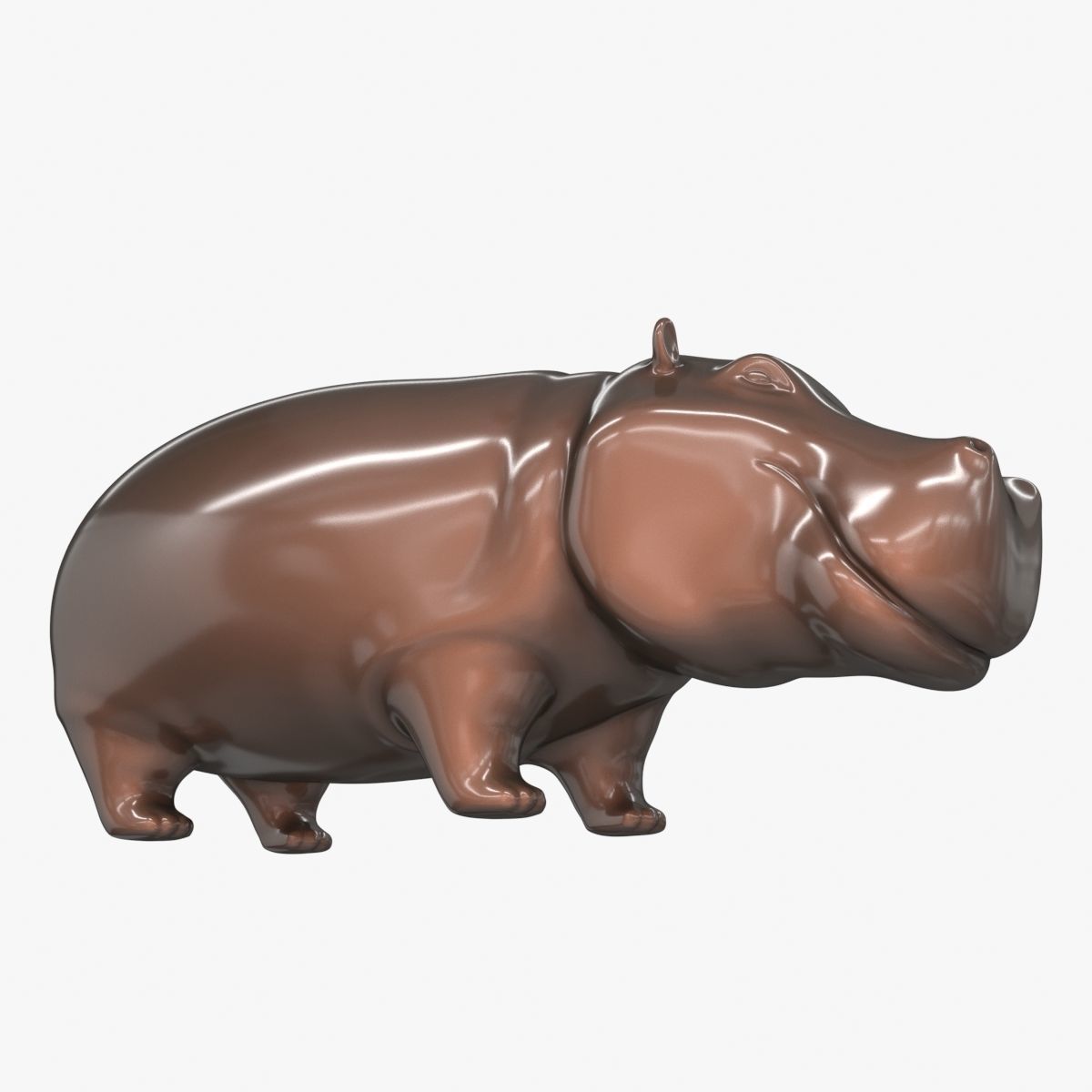 Ceramic figurine hippo 3D model_2