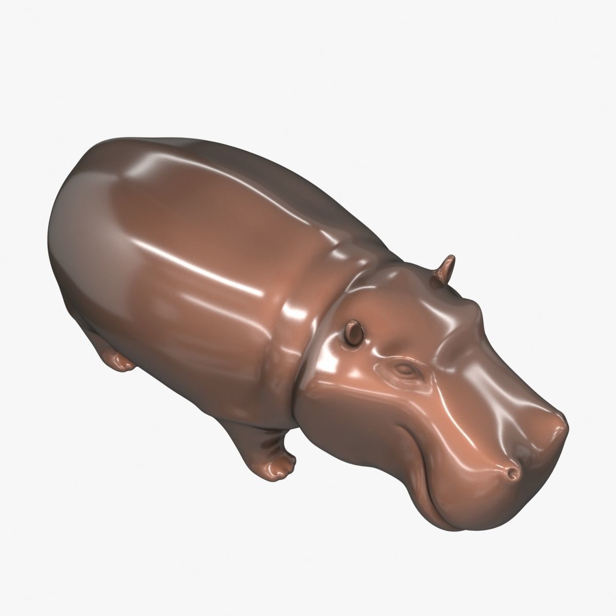 Ceramic figurine hippo 3D model_3
