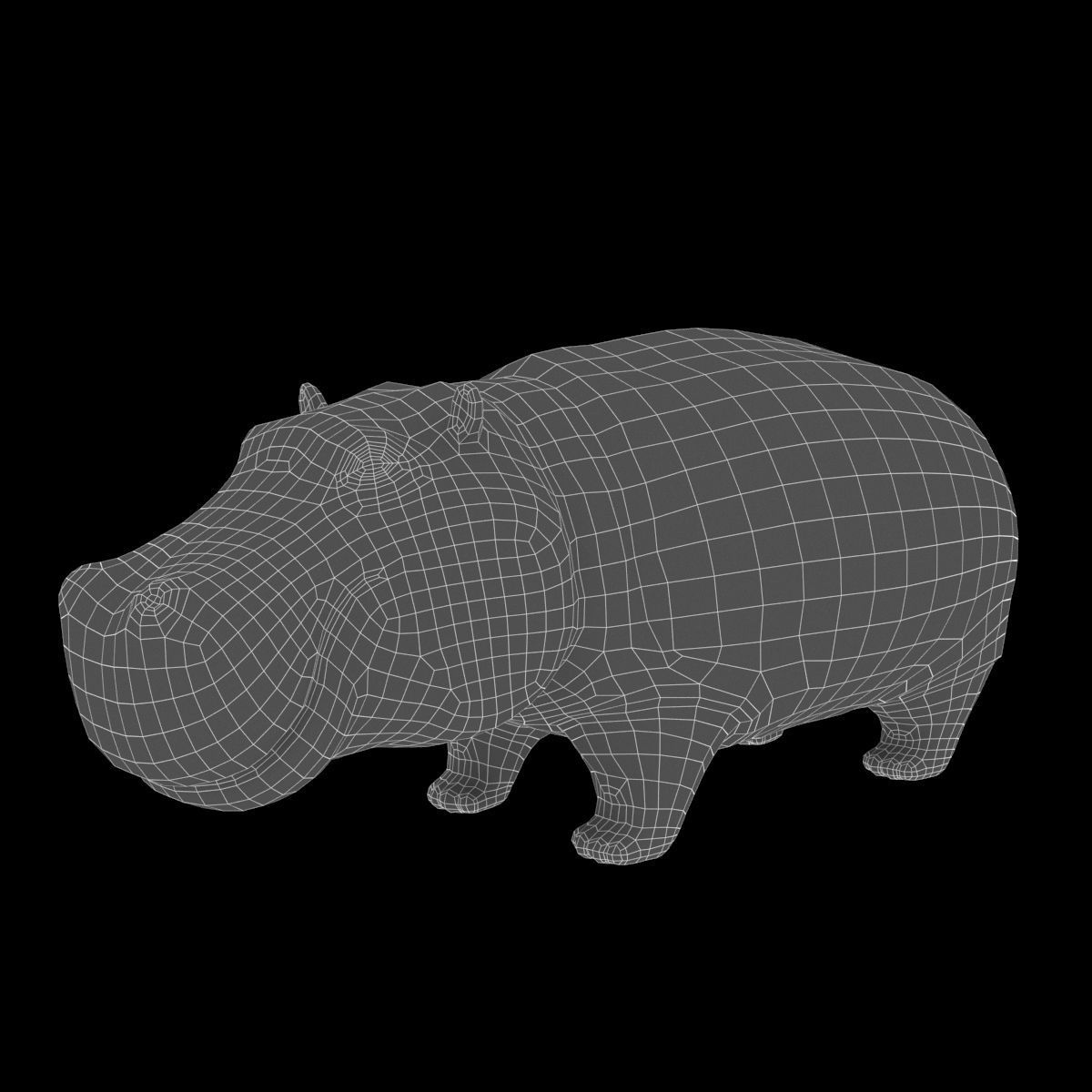 Ceramic figurine hippo 3D model_5