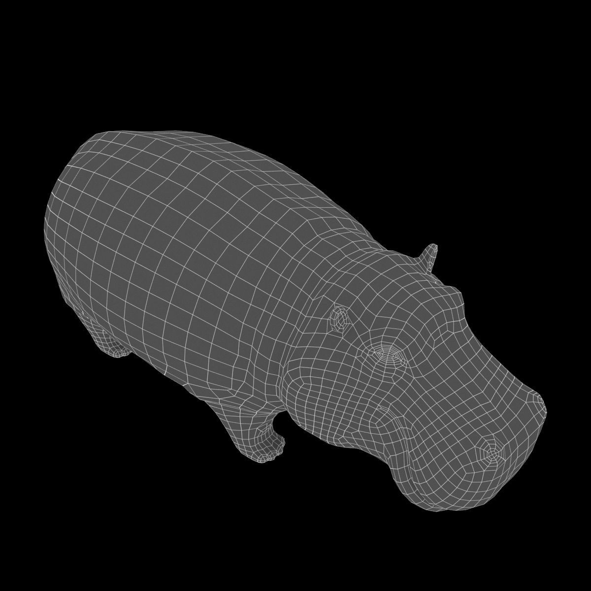 Ceramic figurine hippo 3D model_6