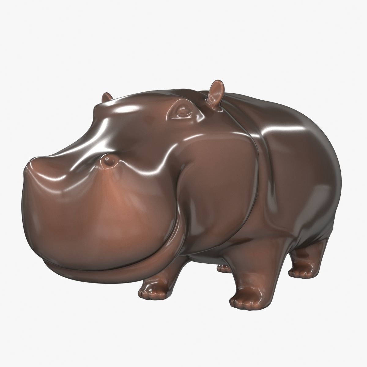 Ceramic figurine hippo 3D model_1
