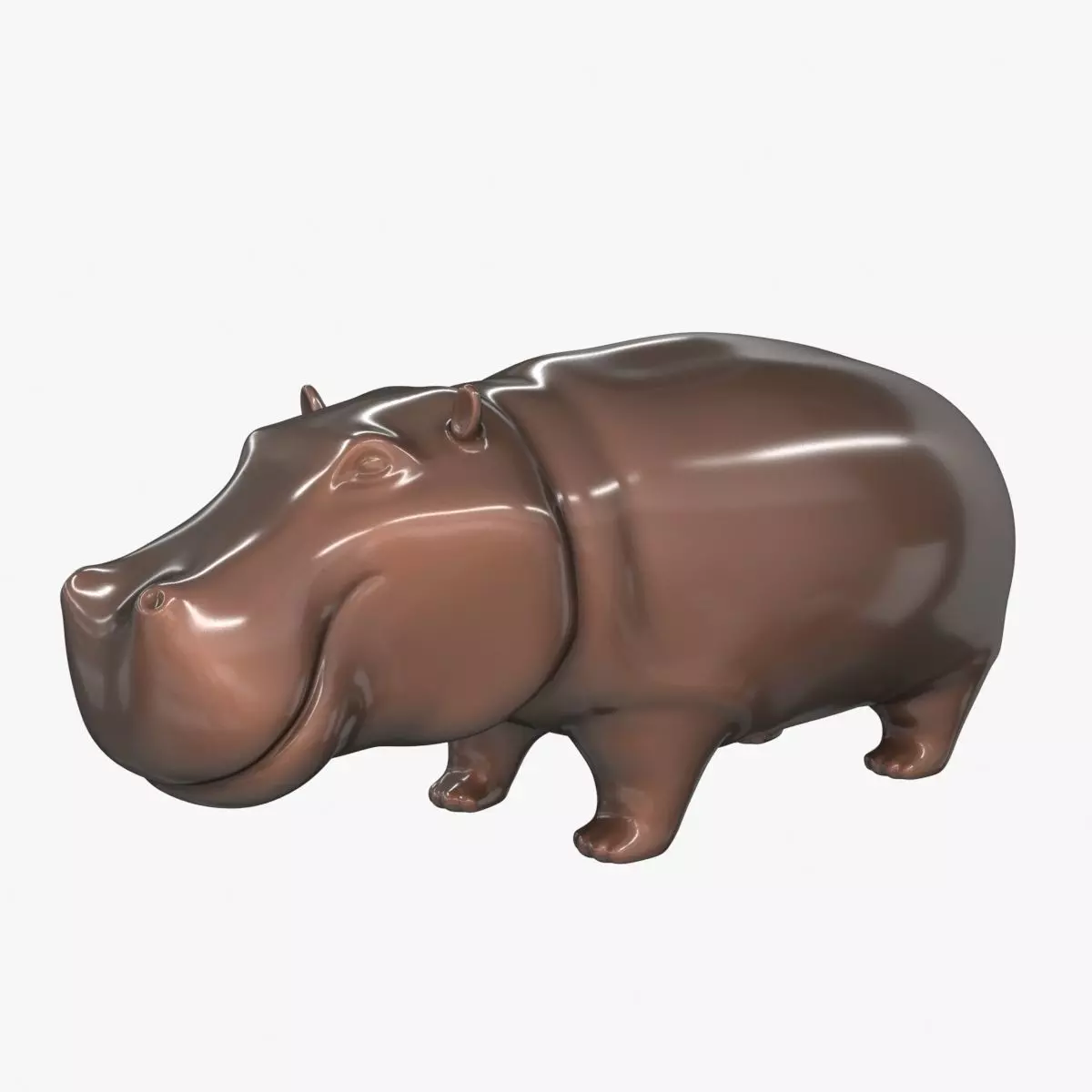 Ceramic figurine hippo 3D model_0