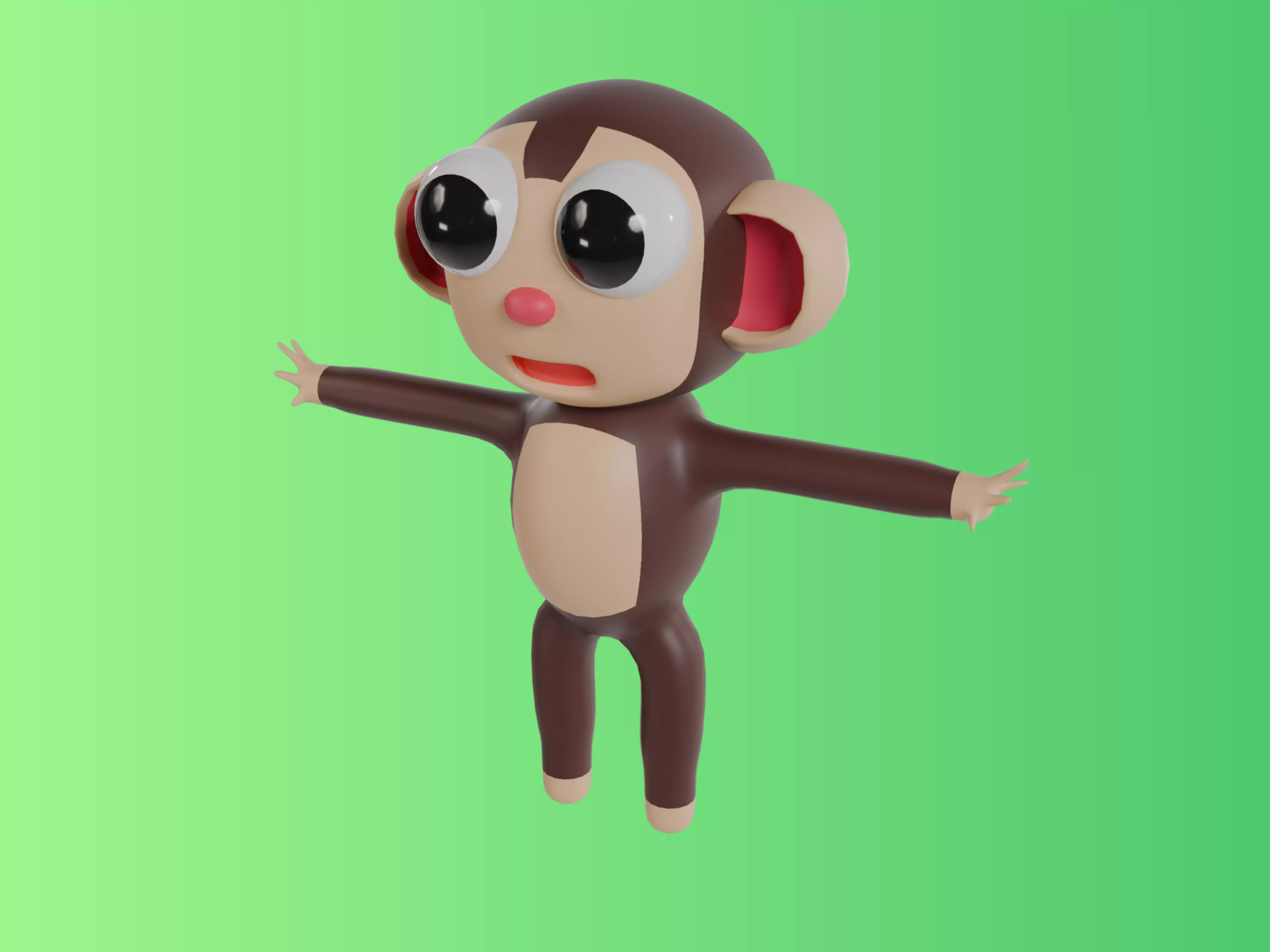 3D model of a cartoon monkey Free 3D model