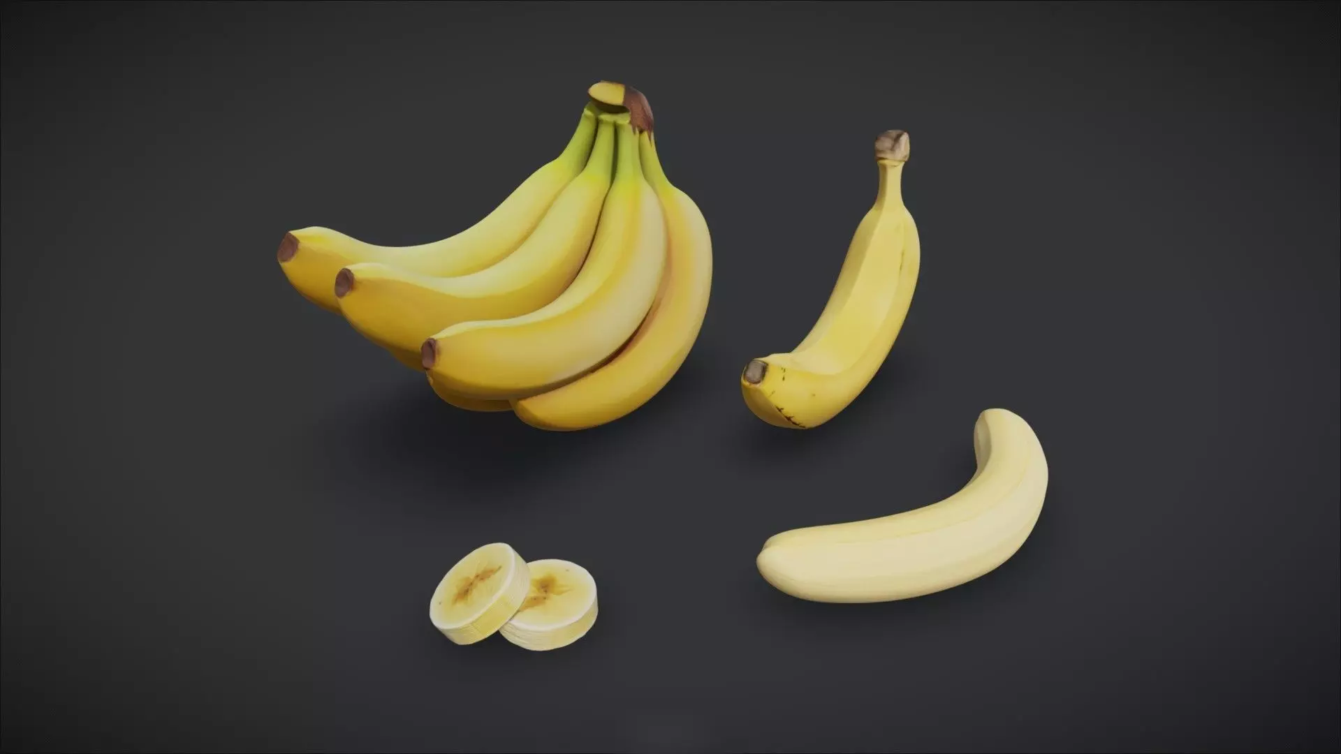 Photorealistic Banana Bundle - 4 Models 3D model