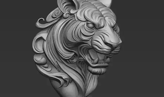 tiger  pendent or for decor for 3dprint 
