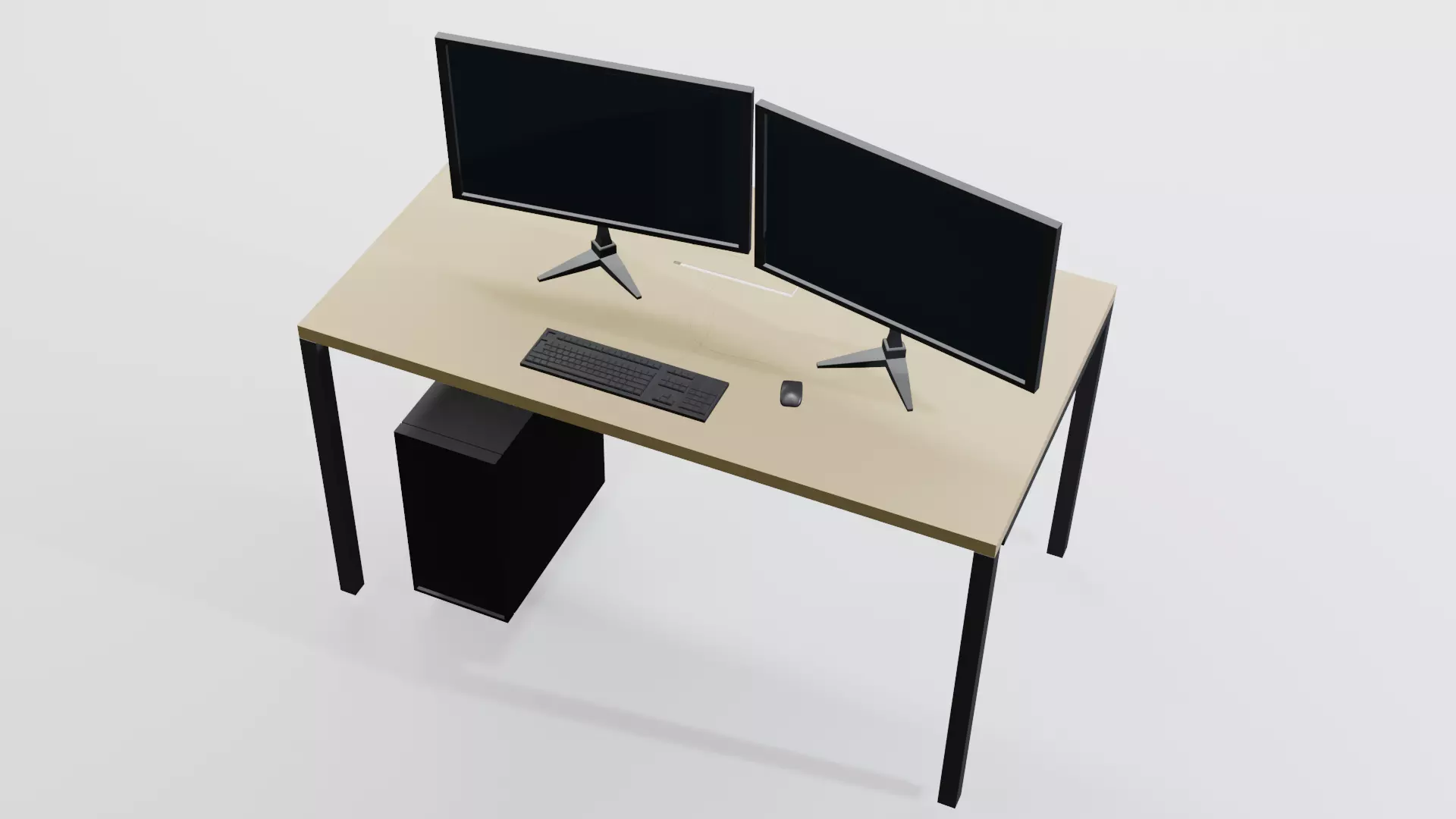 Office Table Low Poly Bundle 3D model_3