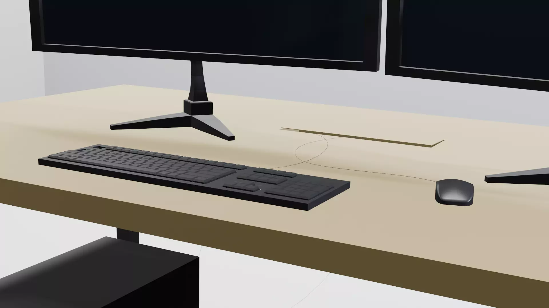 Office Table Low Poly Bundle 3D model_4