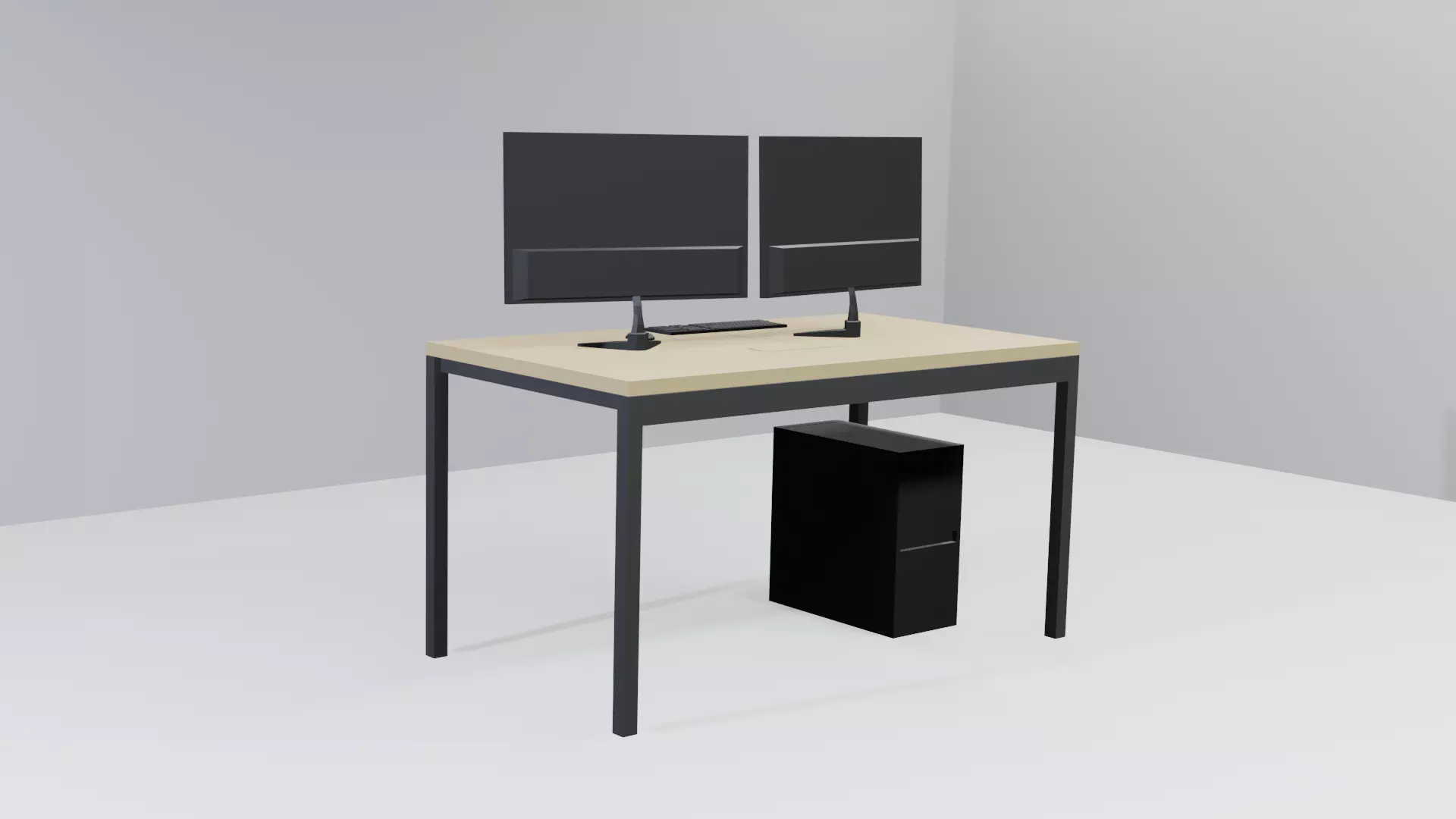 Office Table Low Poly Bundle 3D model_2