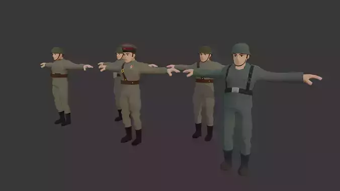 WORLD WAR CHARACTER PACK Low-poly 3D model