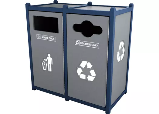 Dual Trash Bin Pair 3D Files Low High Poly PBR Textured Free low-poly 3D model