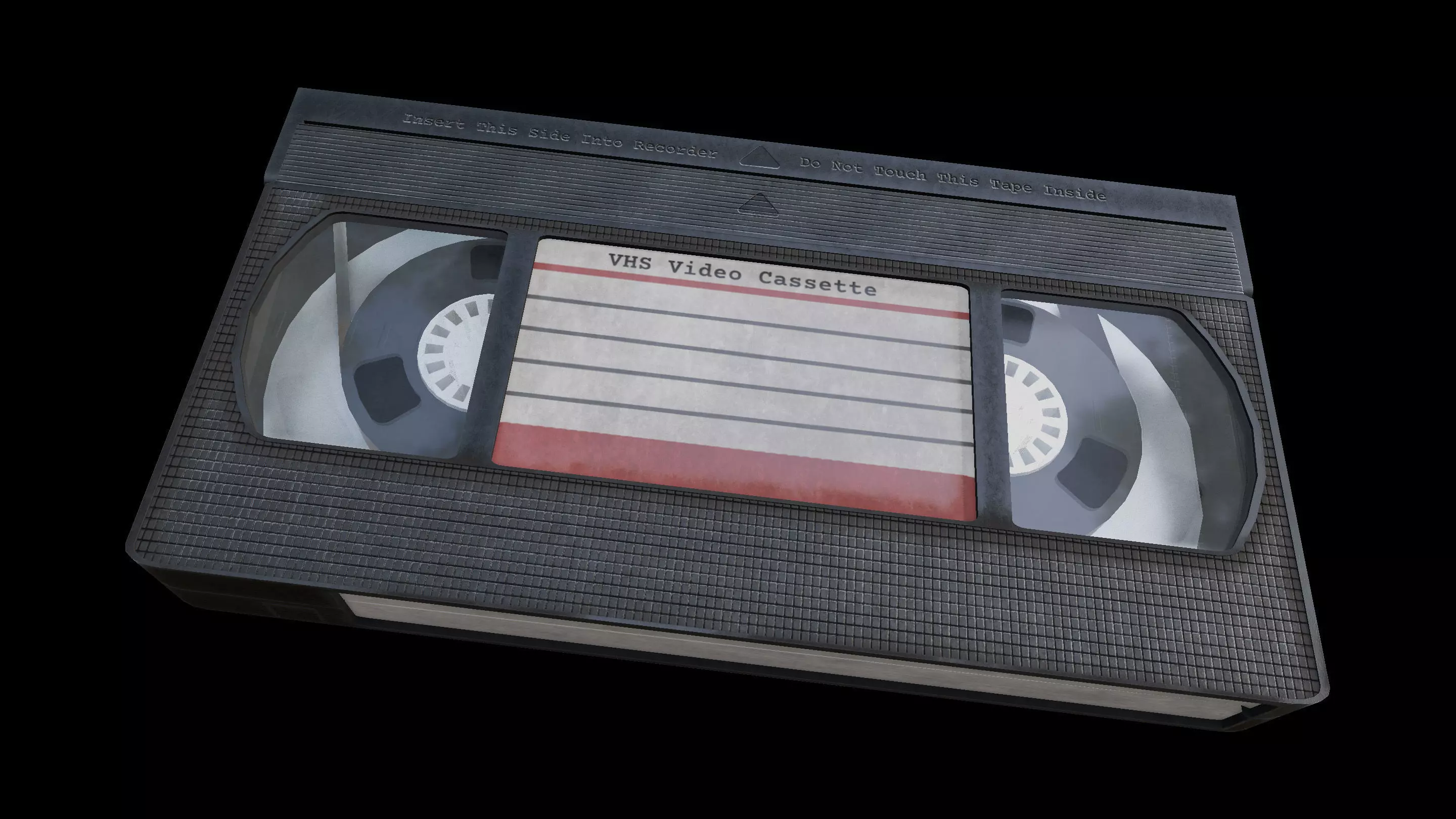 VHS Video Cassette Tape Low-poly 3D model_4