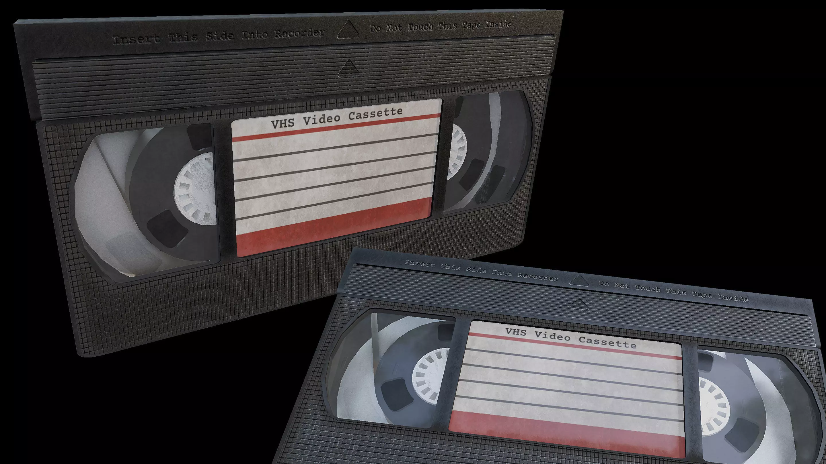 VHS Video Cassette Tape Low-poly 3D model_0