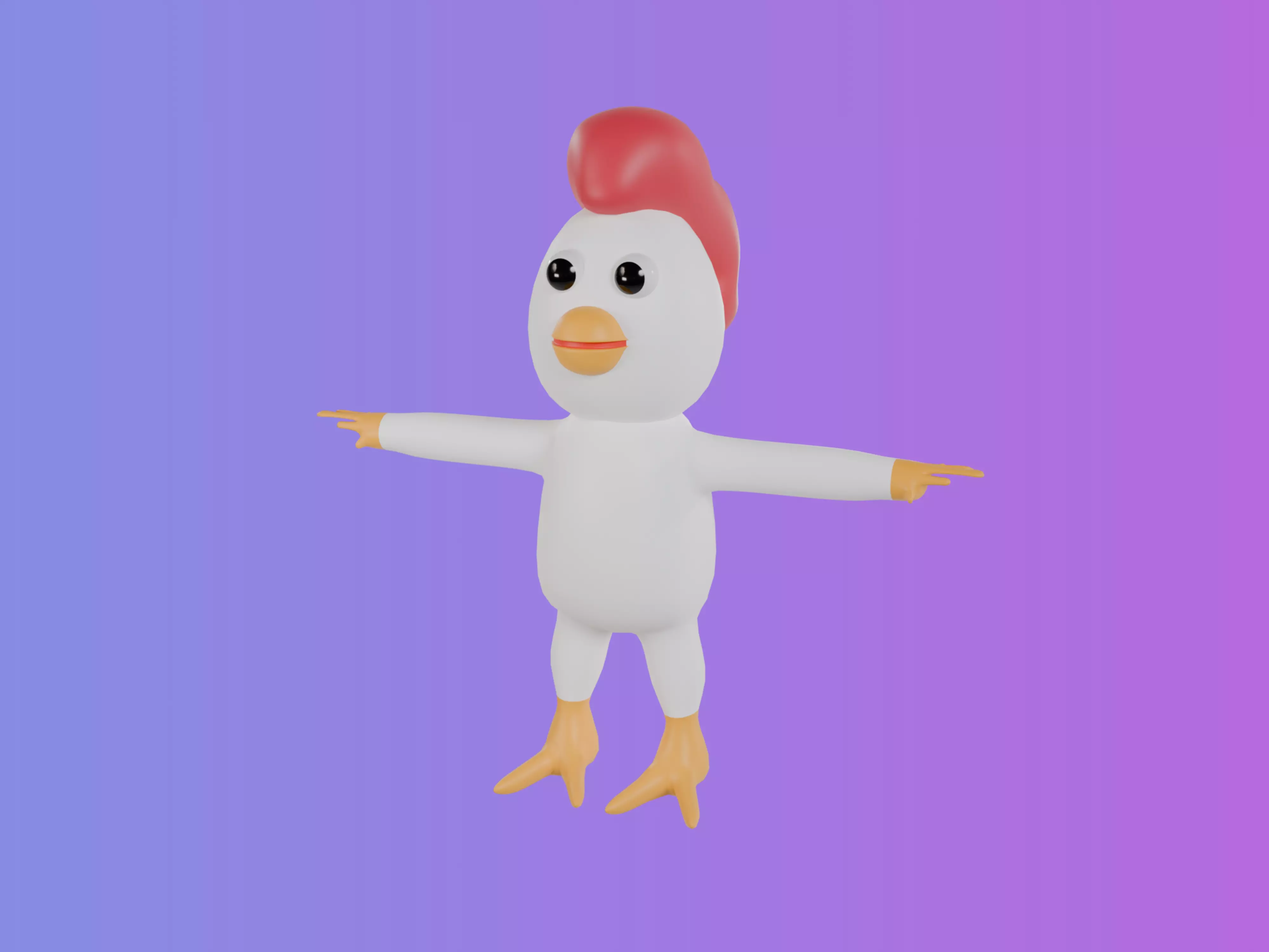 3D model of a cartoon chicken Free 3D model
