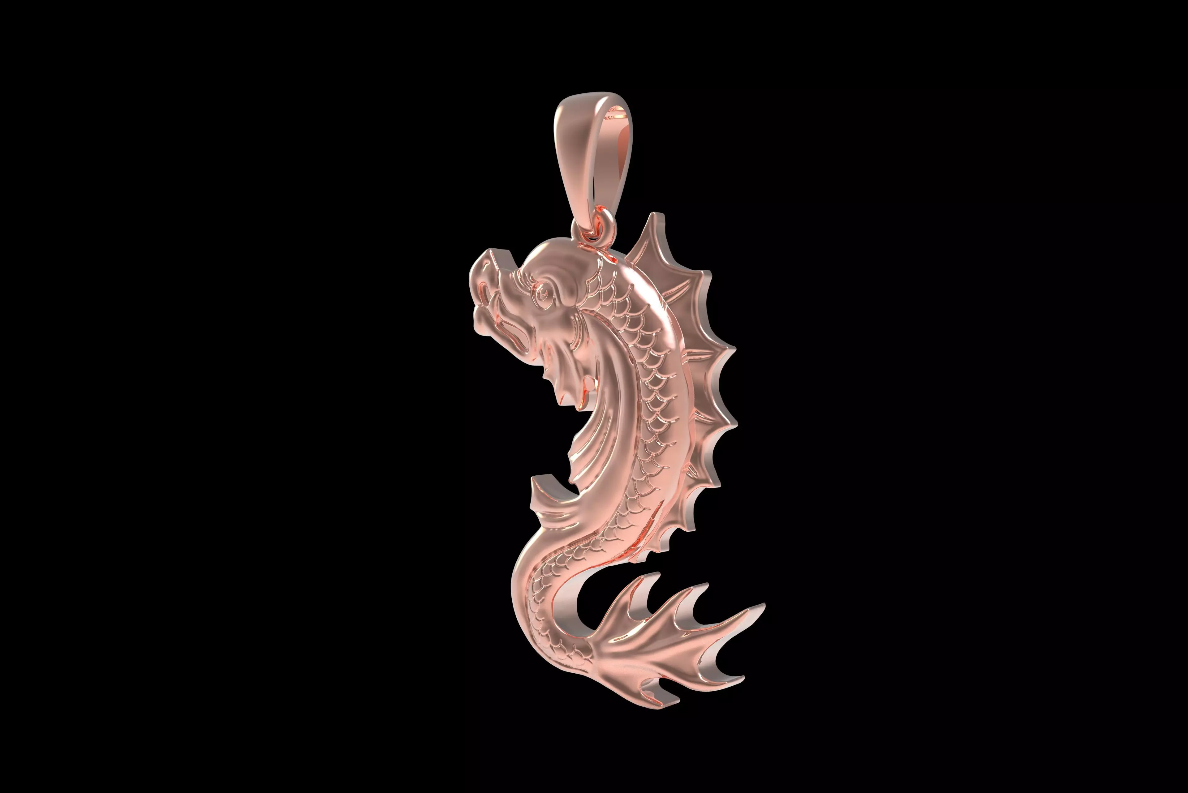 00045 Koi Fish Pendant 3D print model_29