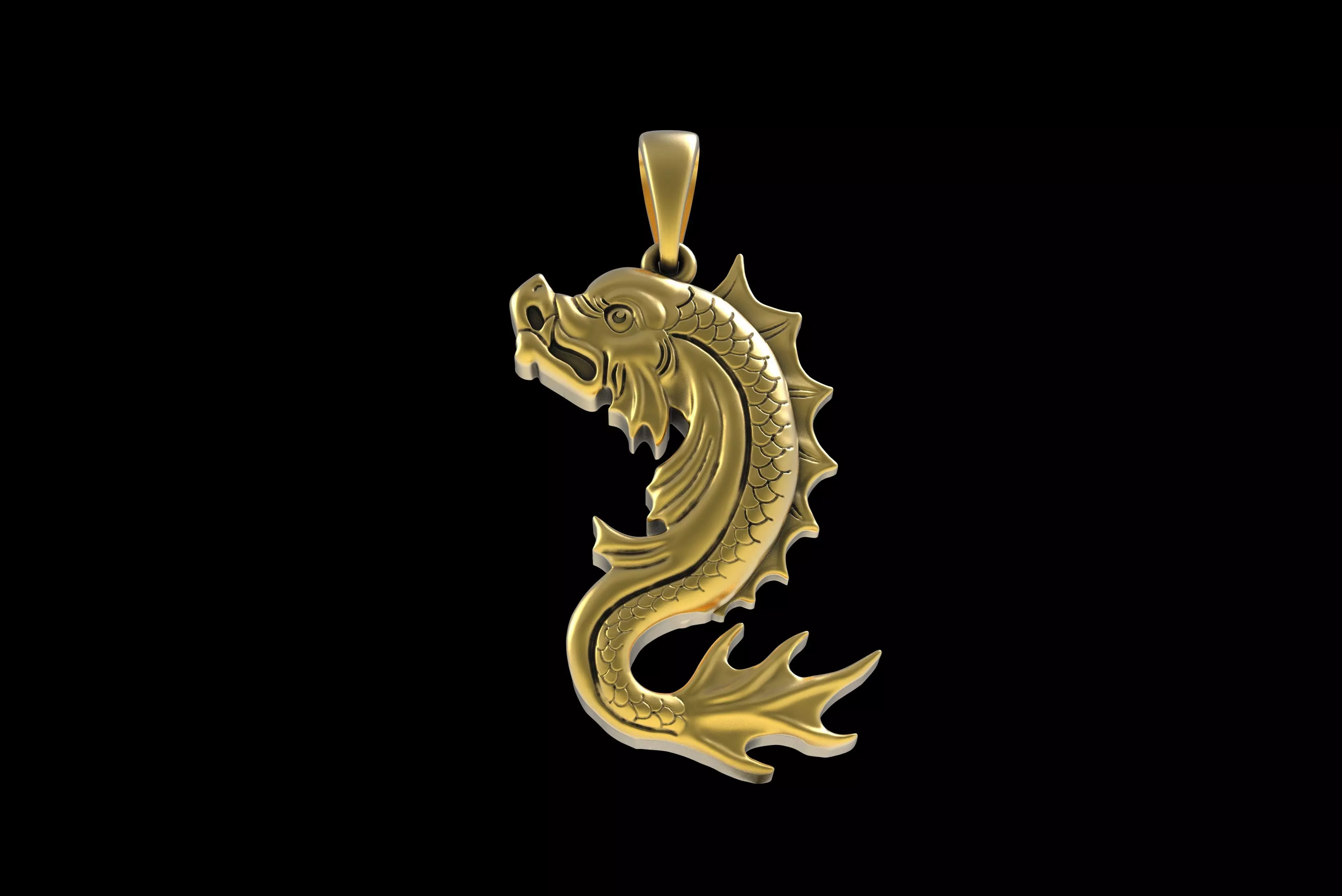 00045 Koi Fish Pendant 3D print model_1