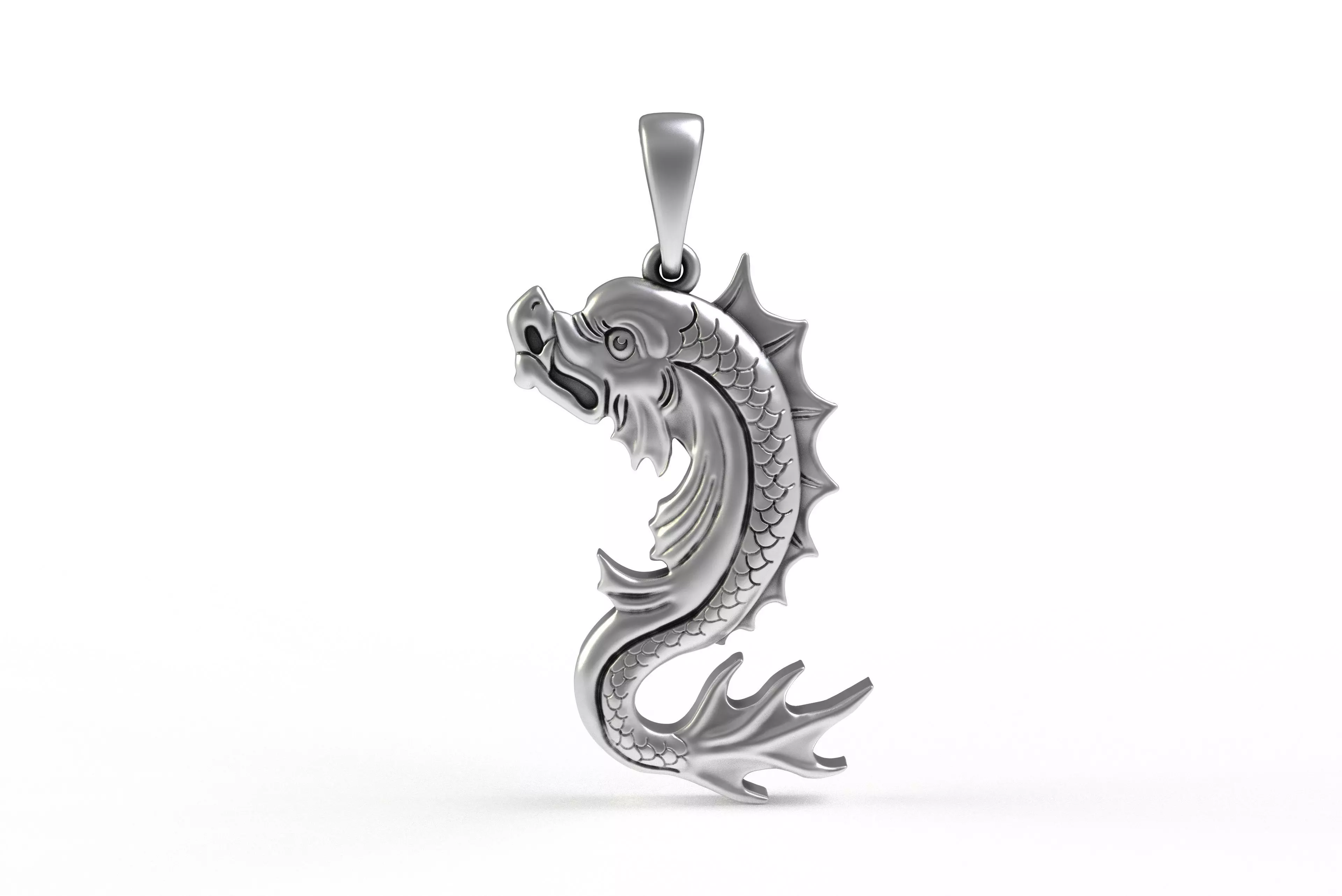 00045 Koi Fish Pendant 3D print model_11