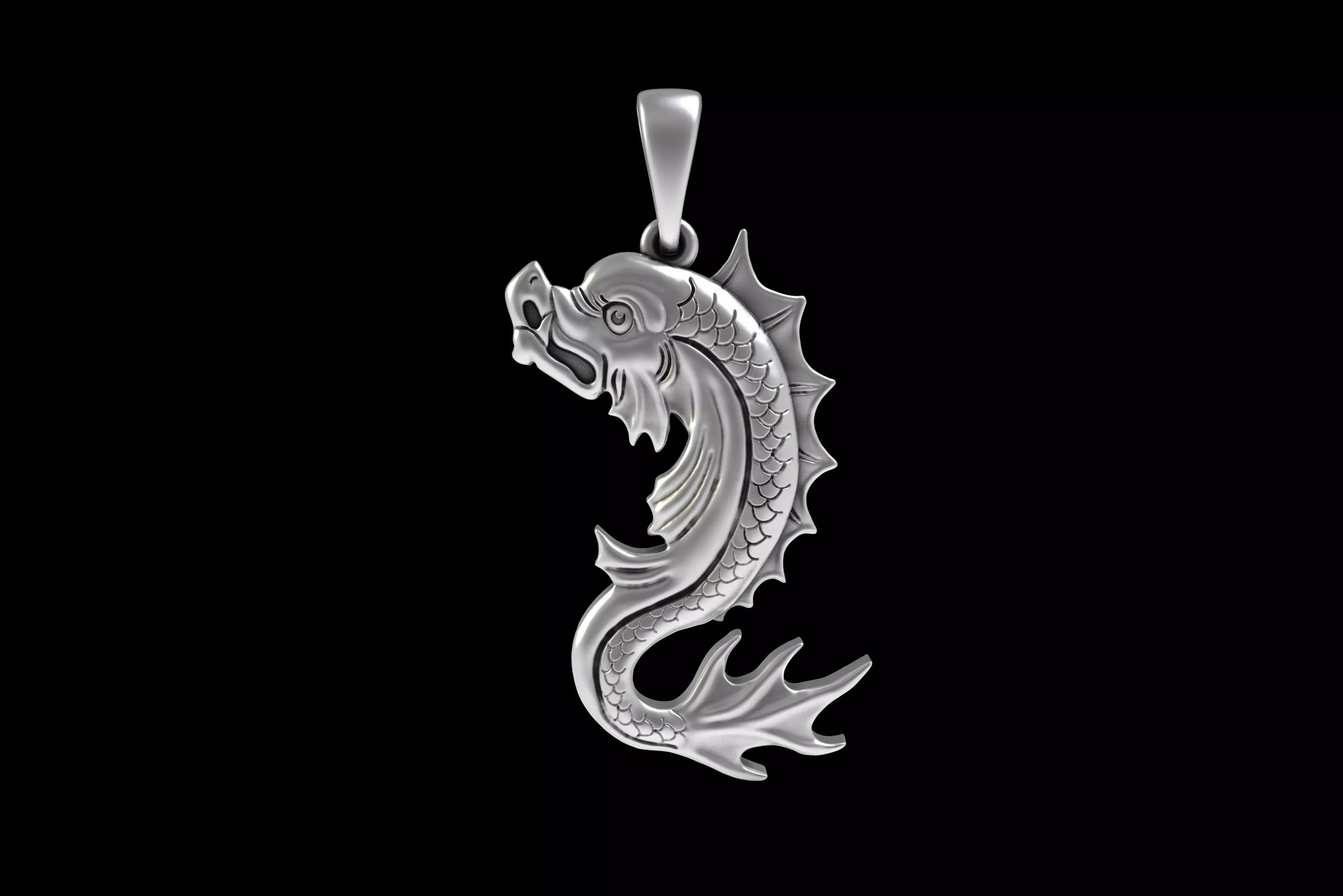 00045 Koi Fish Pendant 3D print model_31