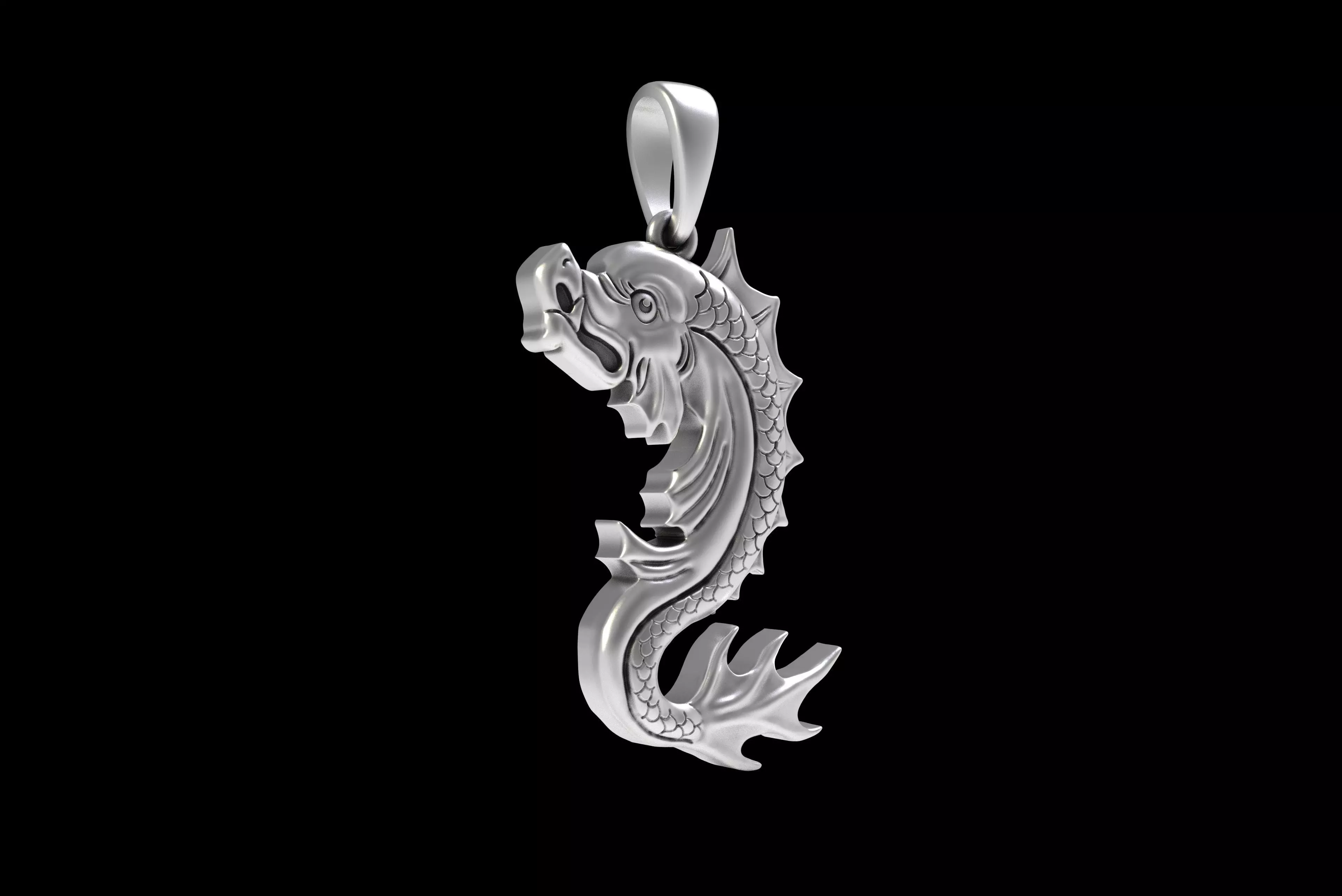 00045 Koi Fish Pendant 3D print model_34