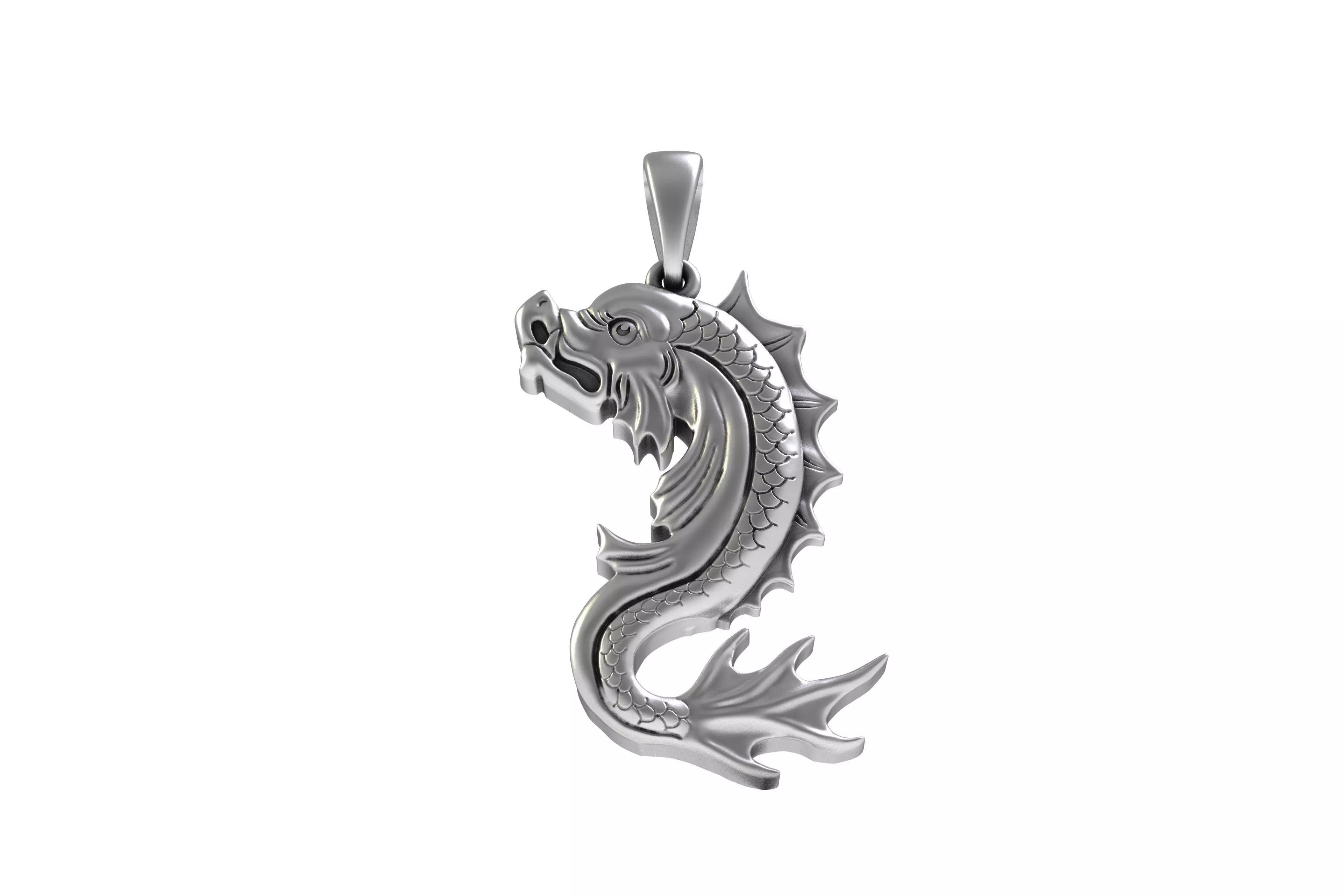 00045 Koi Fish Pendant 3D print model_12