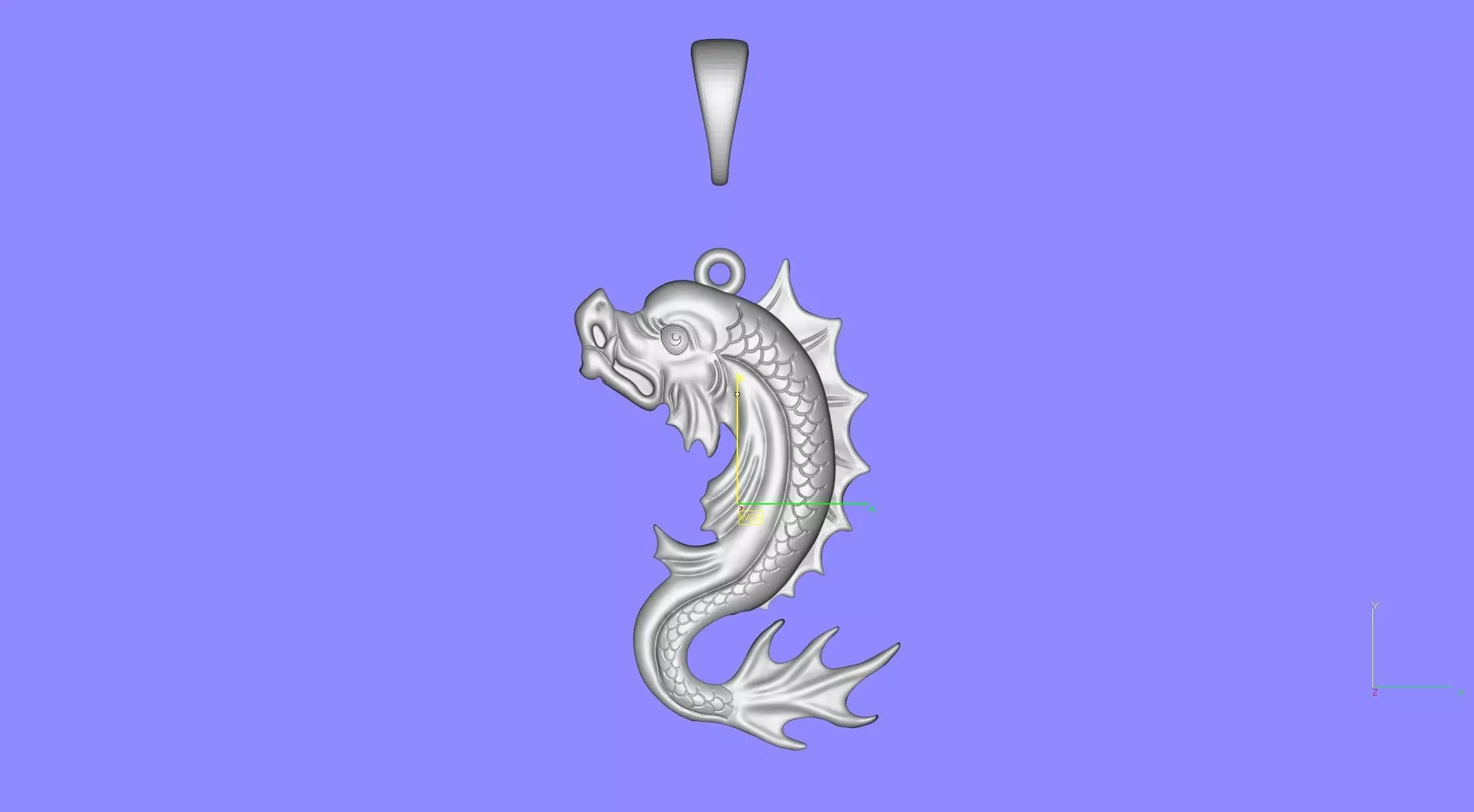 00045 Koi Fish Pendant 3D print model_35