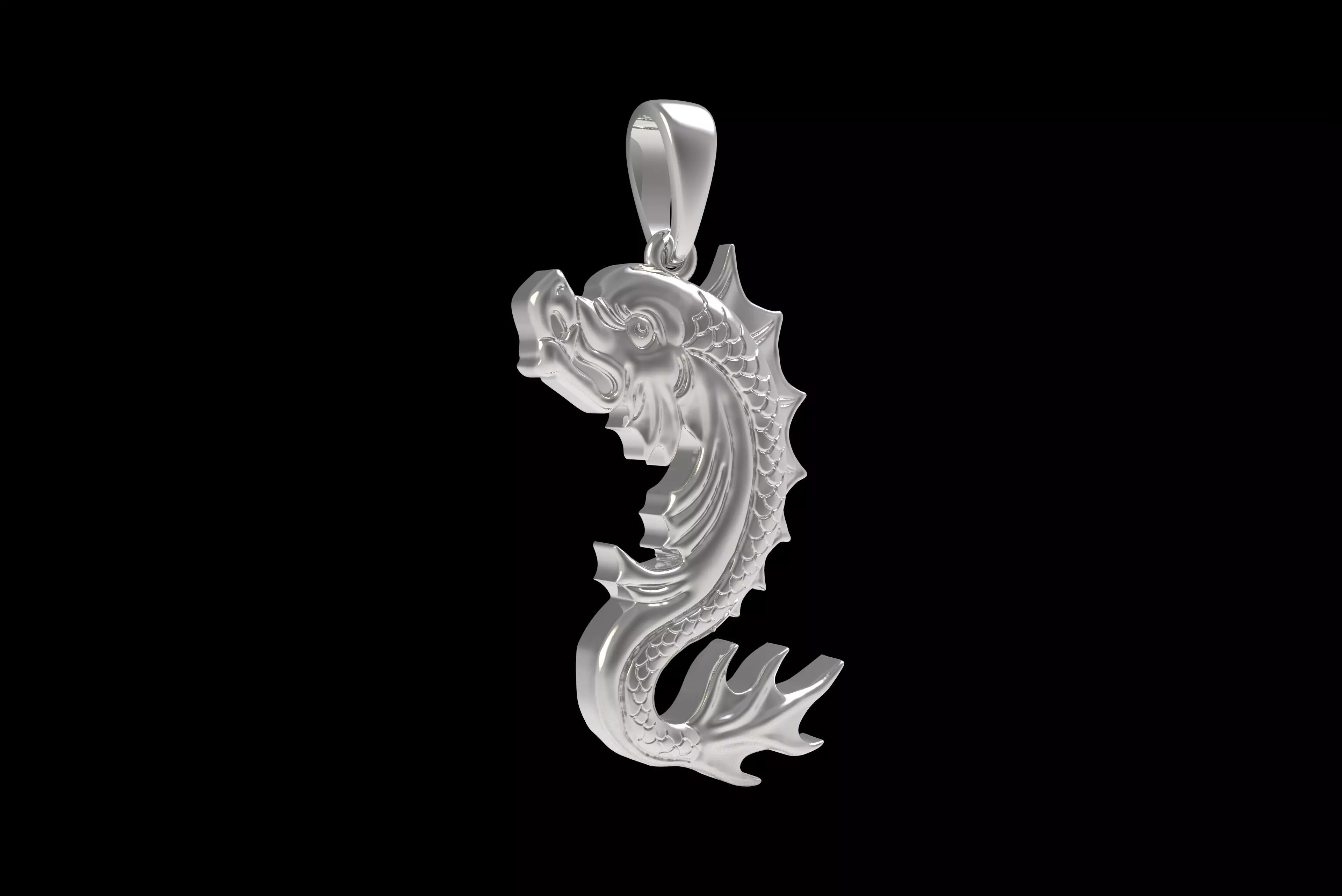 00045 Koi Fish Pendant 3D print model_26