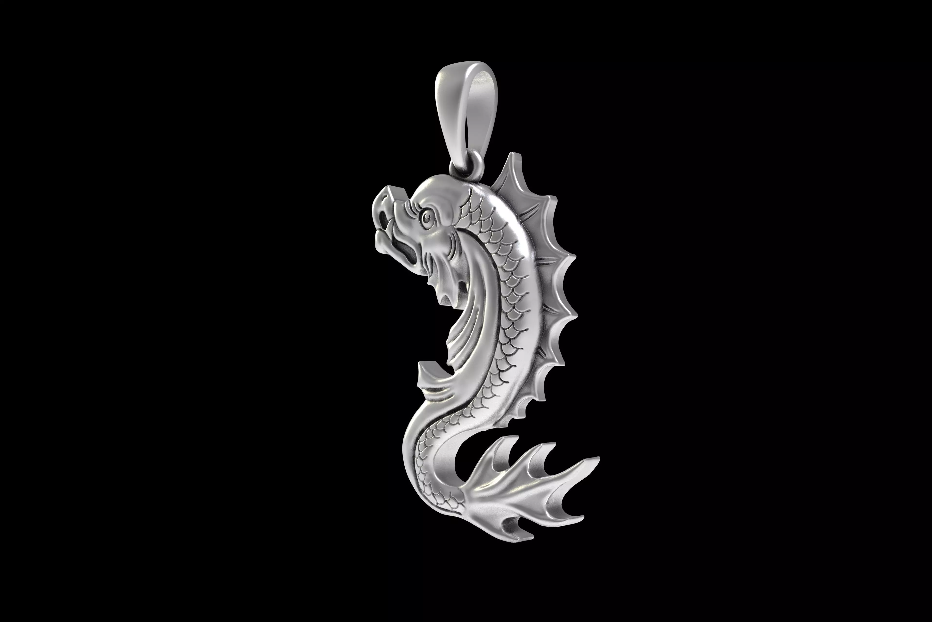 00045 Koi Fish Pendant 3D print model_33
