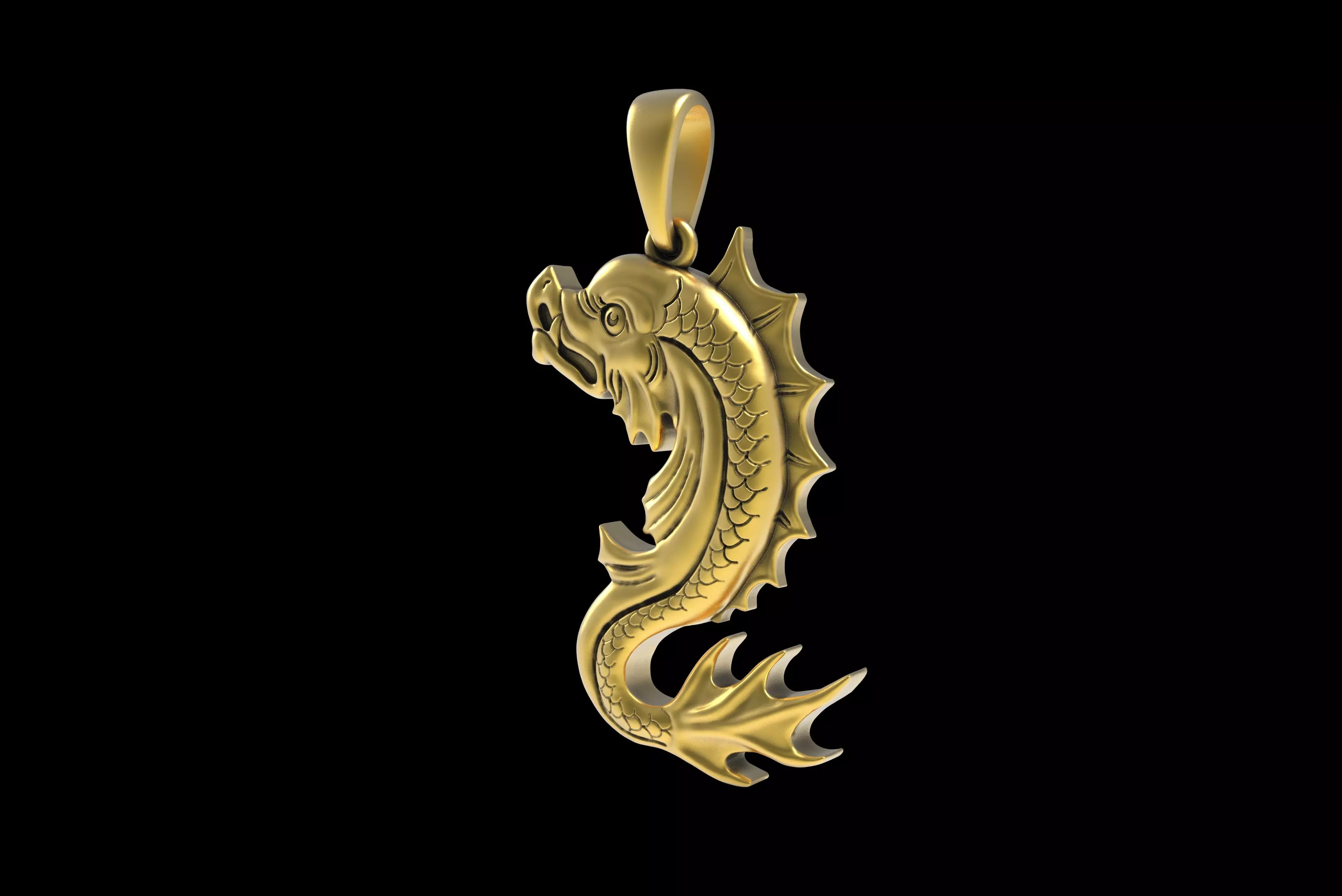 00045 Koi Fish Pendant 3D print model_2