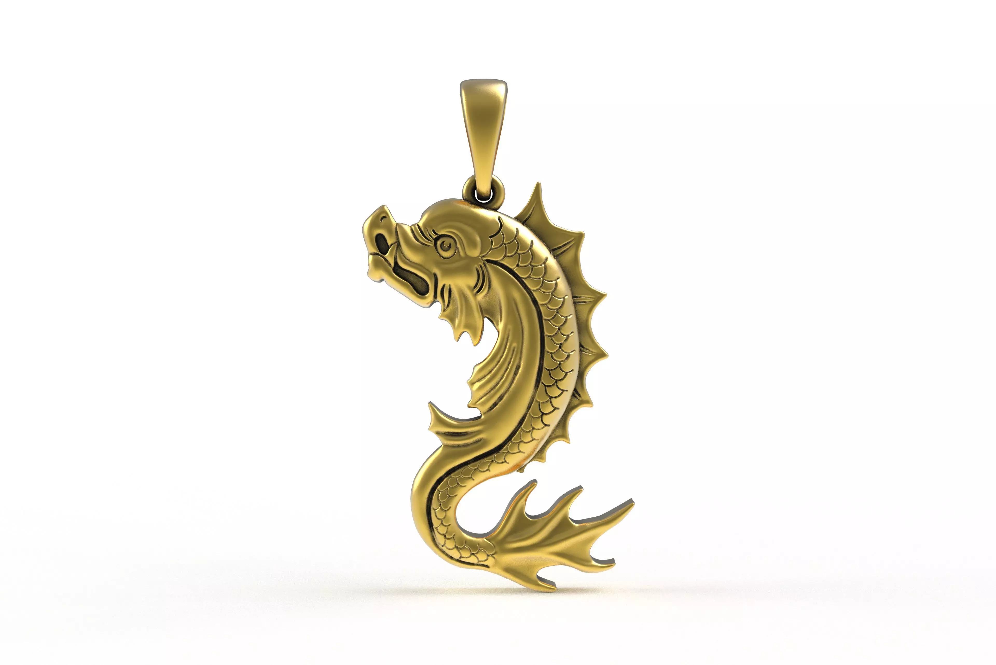 00045 Koi Fish Pendant 3D print model_5