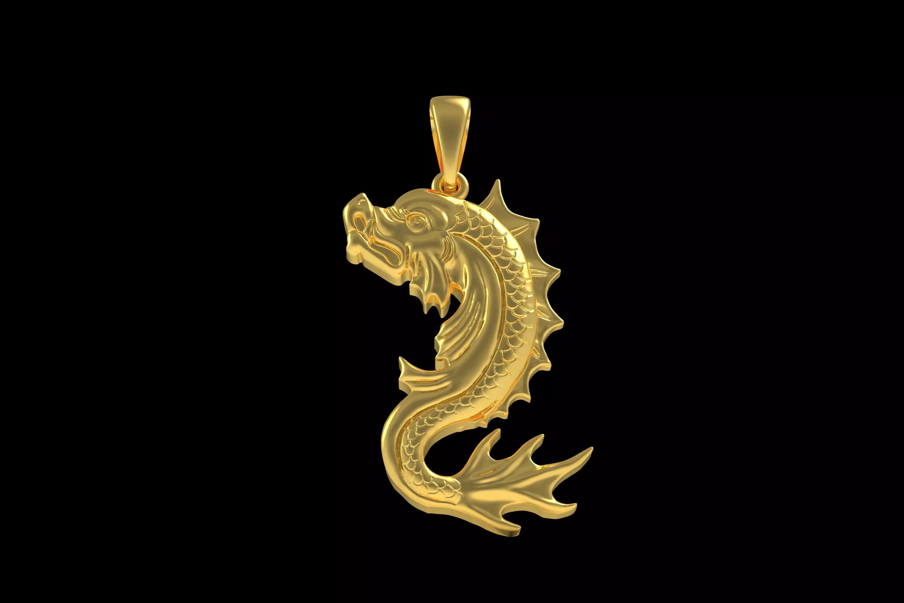 00045 Koi Fish Pendant 3D print model_20