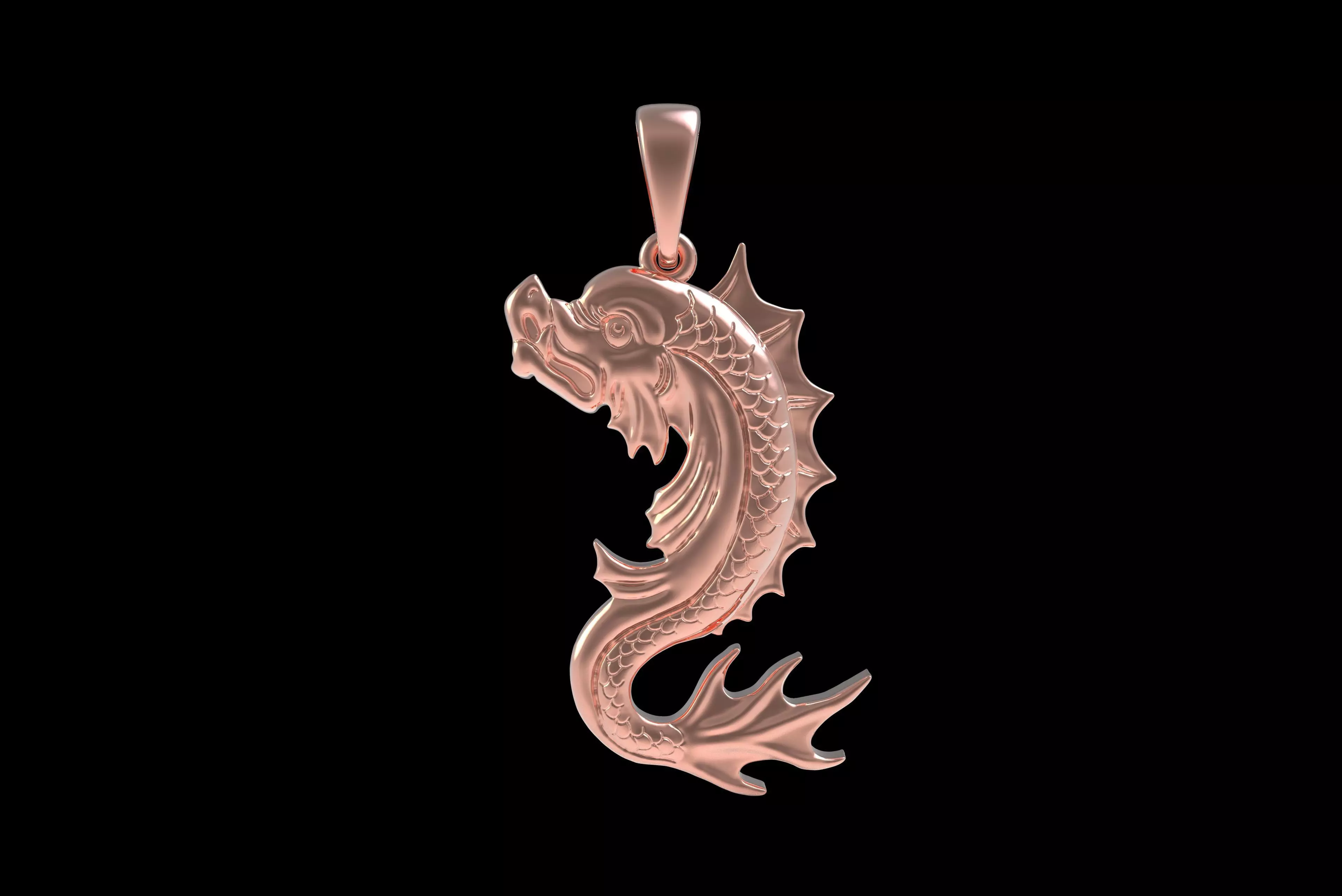 00045 Koi Fish Pendant 3D print model_27